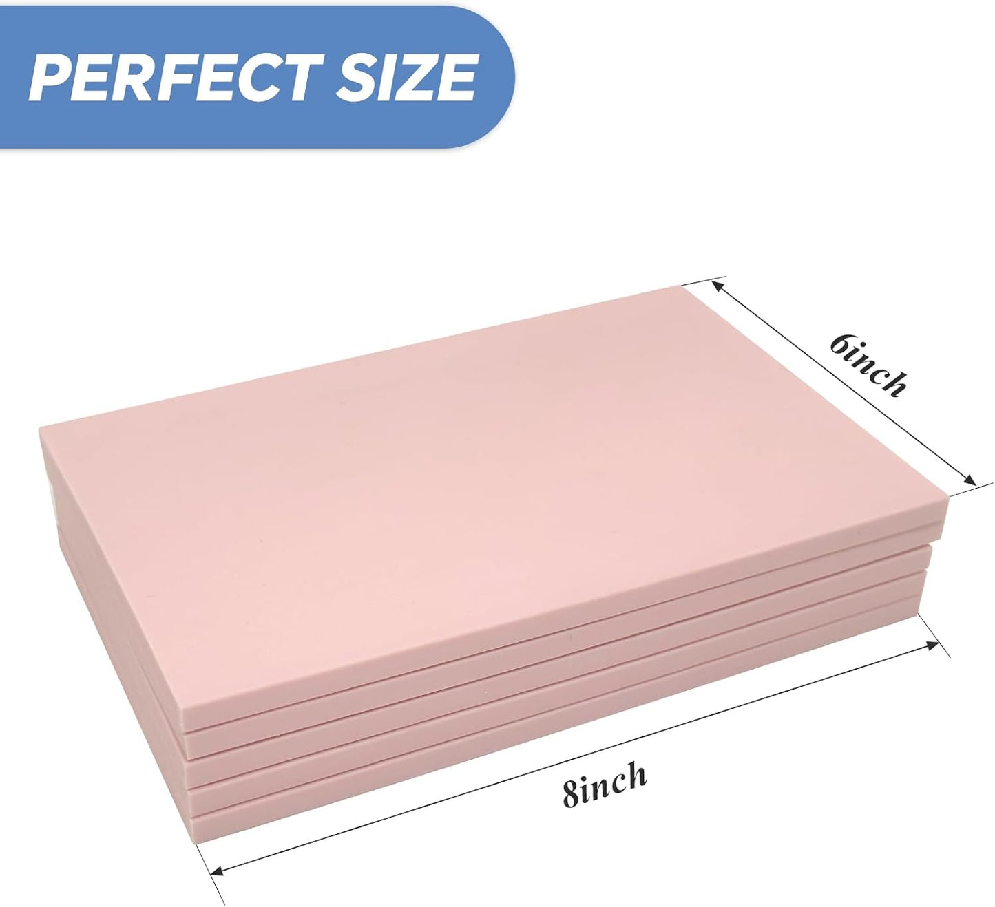 5 Pack 8"x6" Pale Pink Rubber Stamp Carving Blocks Pink Rubber Carving Blocks Linoleum Block for Stamp Maker Printmaking Supplies