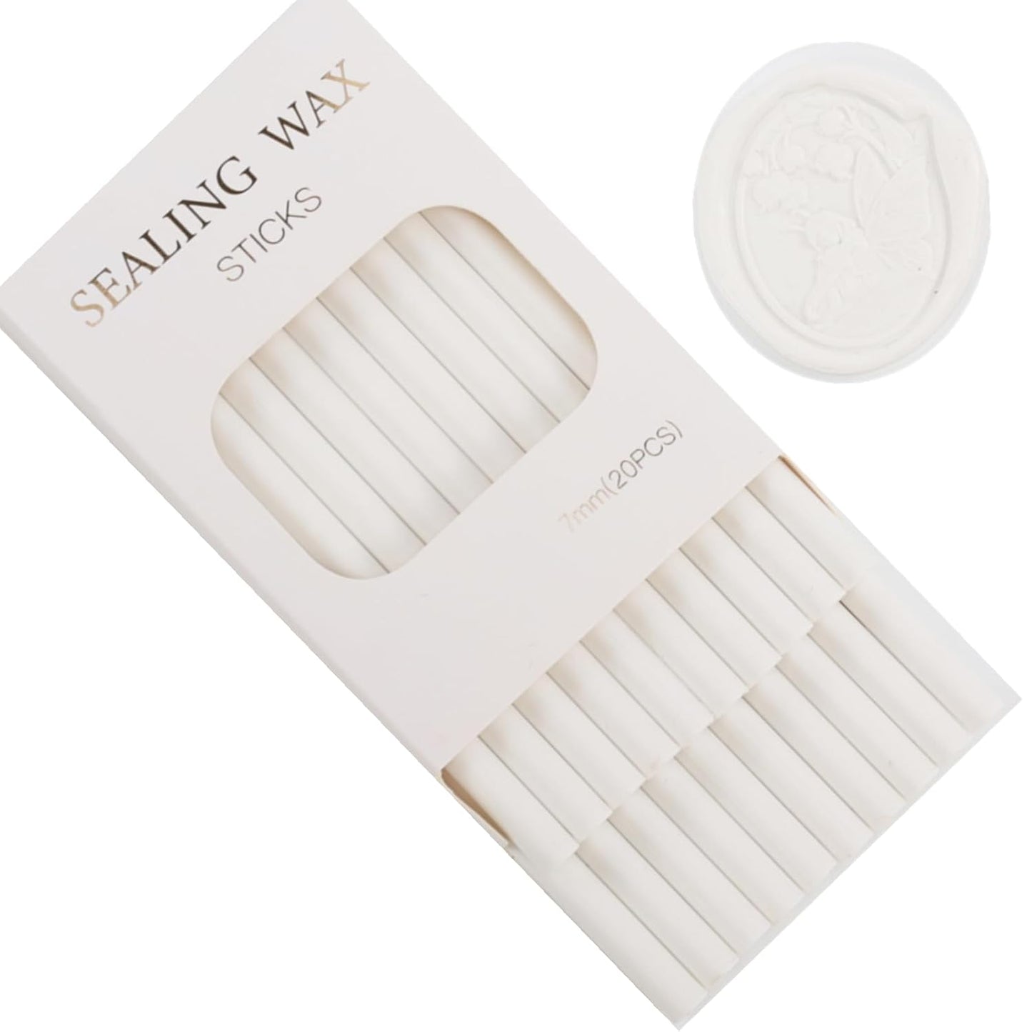 20Pcs Wax Seal Sticks Set with Glue Gun, Great for Wedding Invitations, Envelopes, Gift Wrapping (20, White)