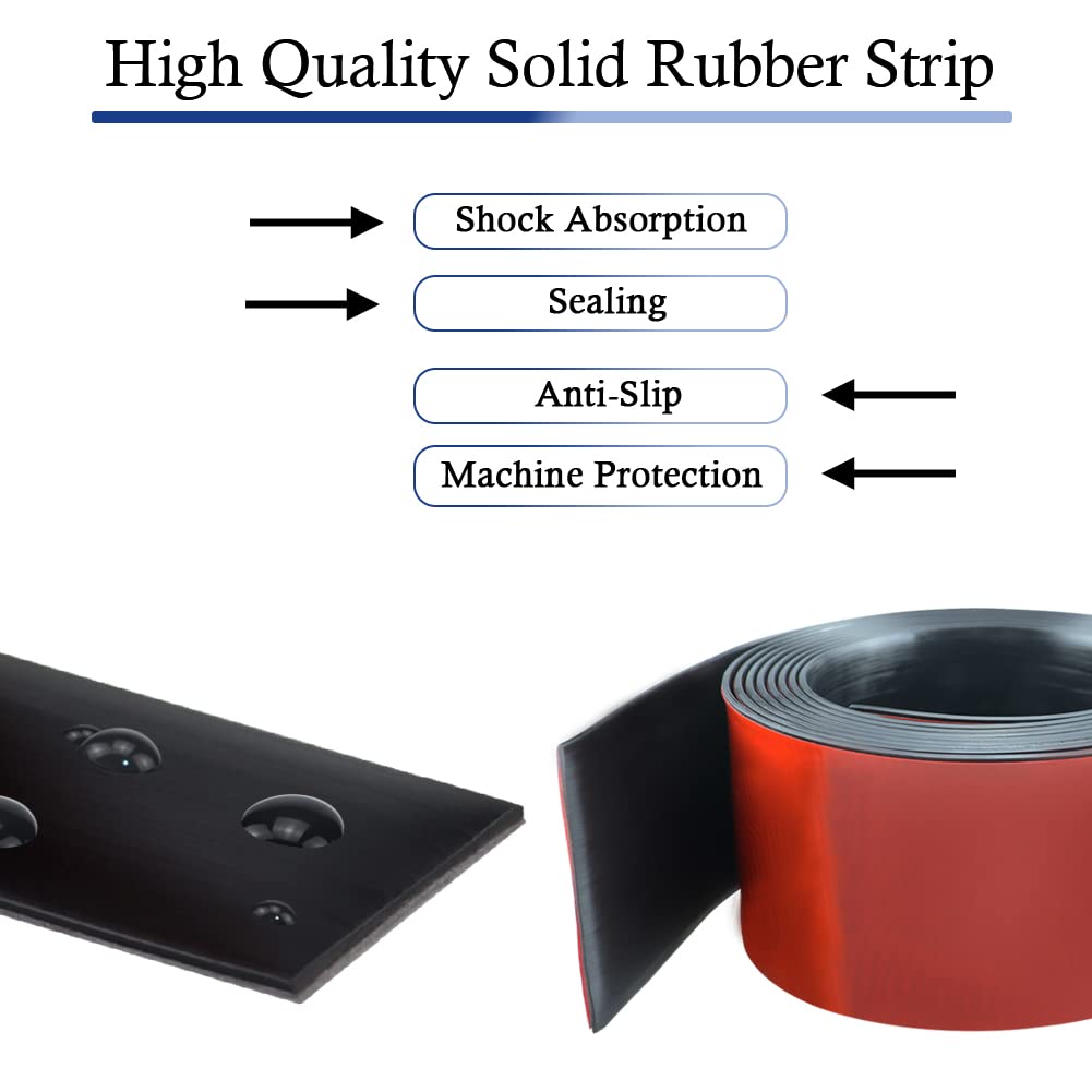 Neoprene Rubber Strips Self Adhesive Solid Rubber Sheets, Rolls & Strips for DIY Gaskets Crafts Pads Seals Warehouse Flooring Neoprene Sheet with Adhesive Backing (3" Wide x 1/16" Thick x 20' Long)