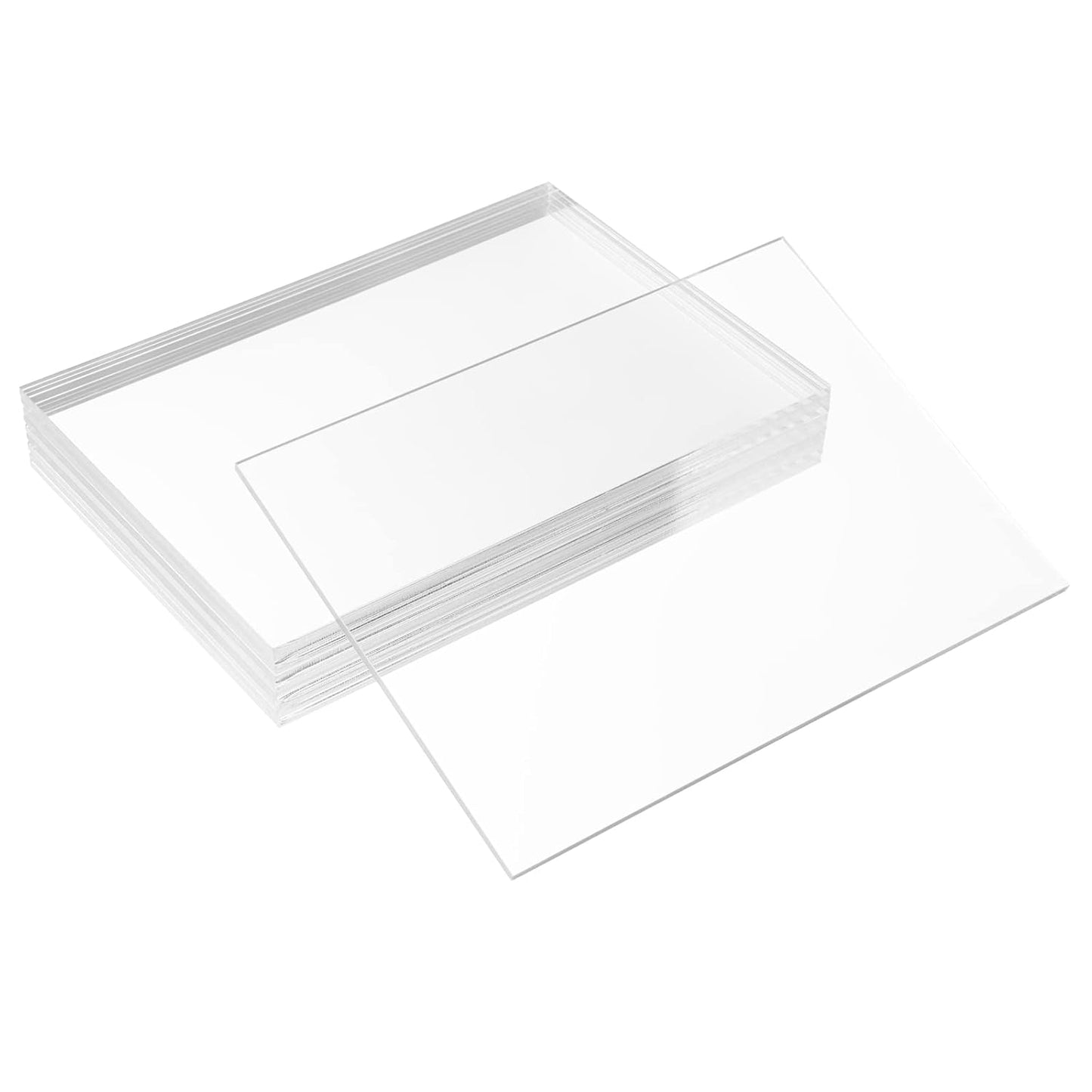 Pack of 10 Clear Acrylic Sheet 8" x 12" Cast Plexiglass Panel 1/8" Thick (3mm) Transparent Plastic Board for Sign, Craft, Display Projects, Laser Cutting, Engraving