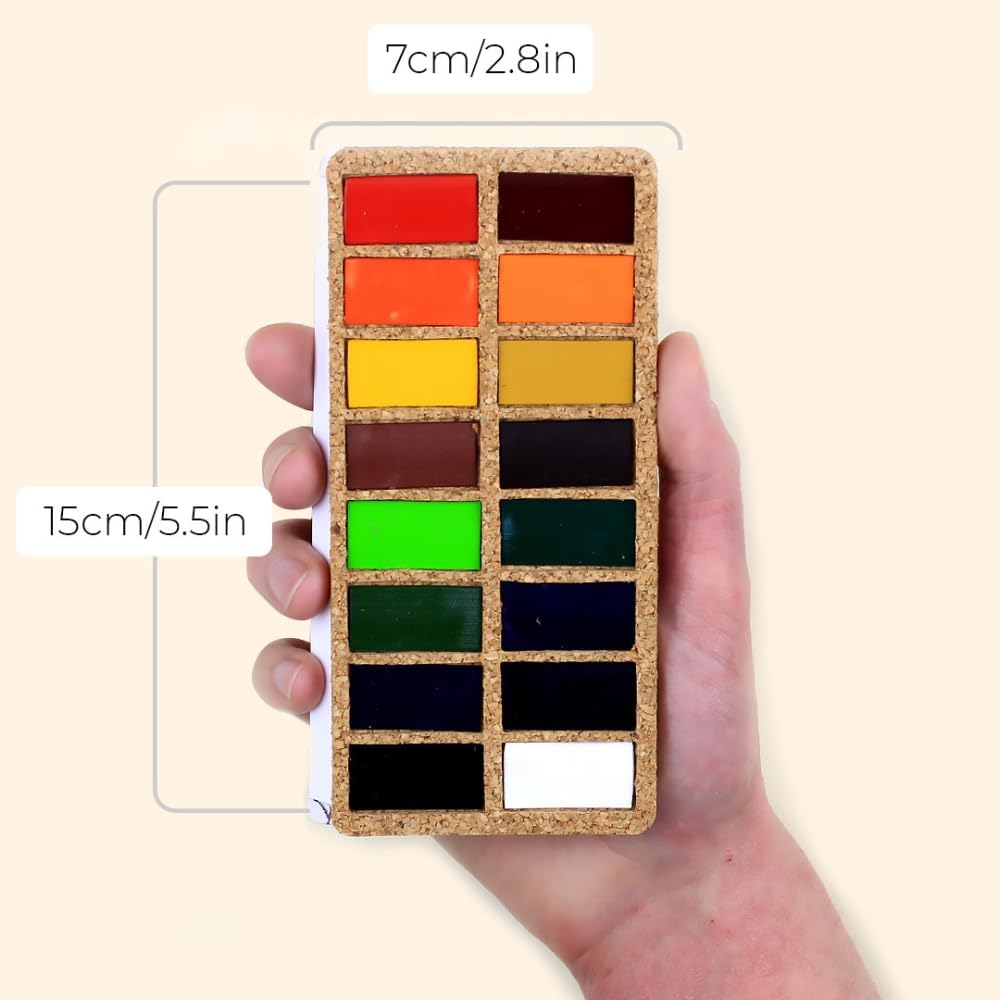 Viviva Colors Travel Watercolor Paint Set - Original 16 Watercolor Paints for Adults, Beginners, Artists, Hobbyists - Lightfast, Vibrant, Handmade & Portable Watercolor Kit with Mixing Palette
