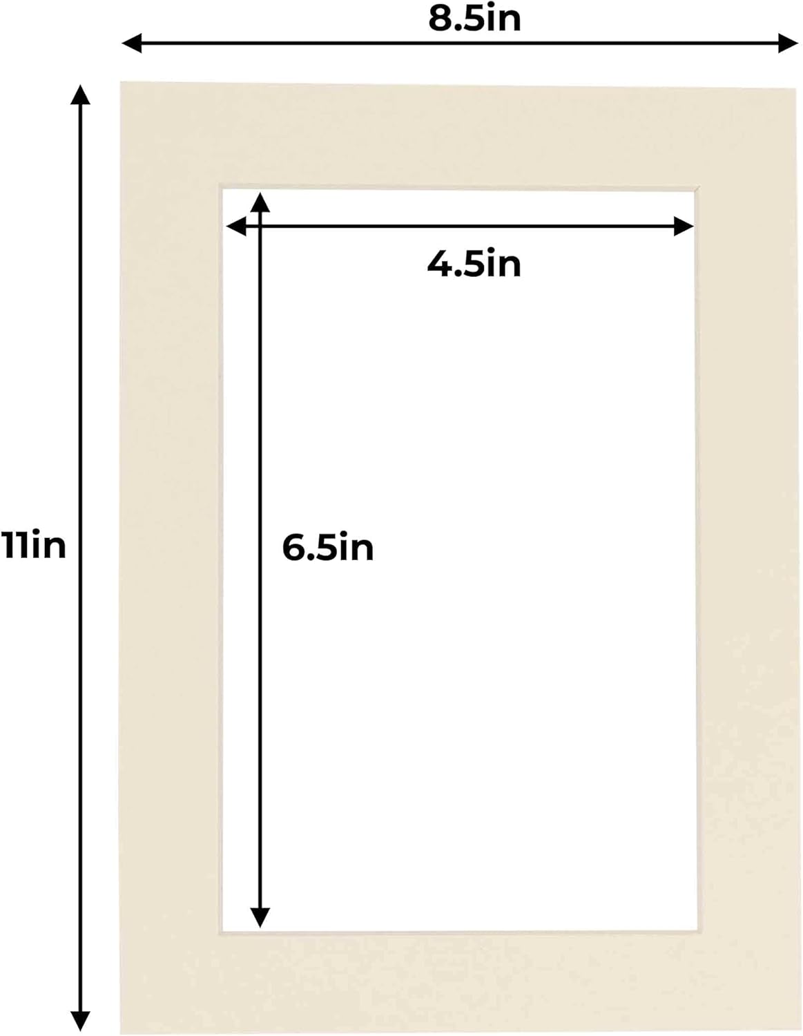 5x7 Mat for 8.5x11 Frame - Precut Mat Board Acid-Free Show Kit with Backing Board, and Clear Bags Textured Cream 5x7 Photo Matte For a 8.5x11 Picture Frame Matboard for Framing, Pack of 10 Mats