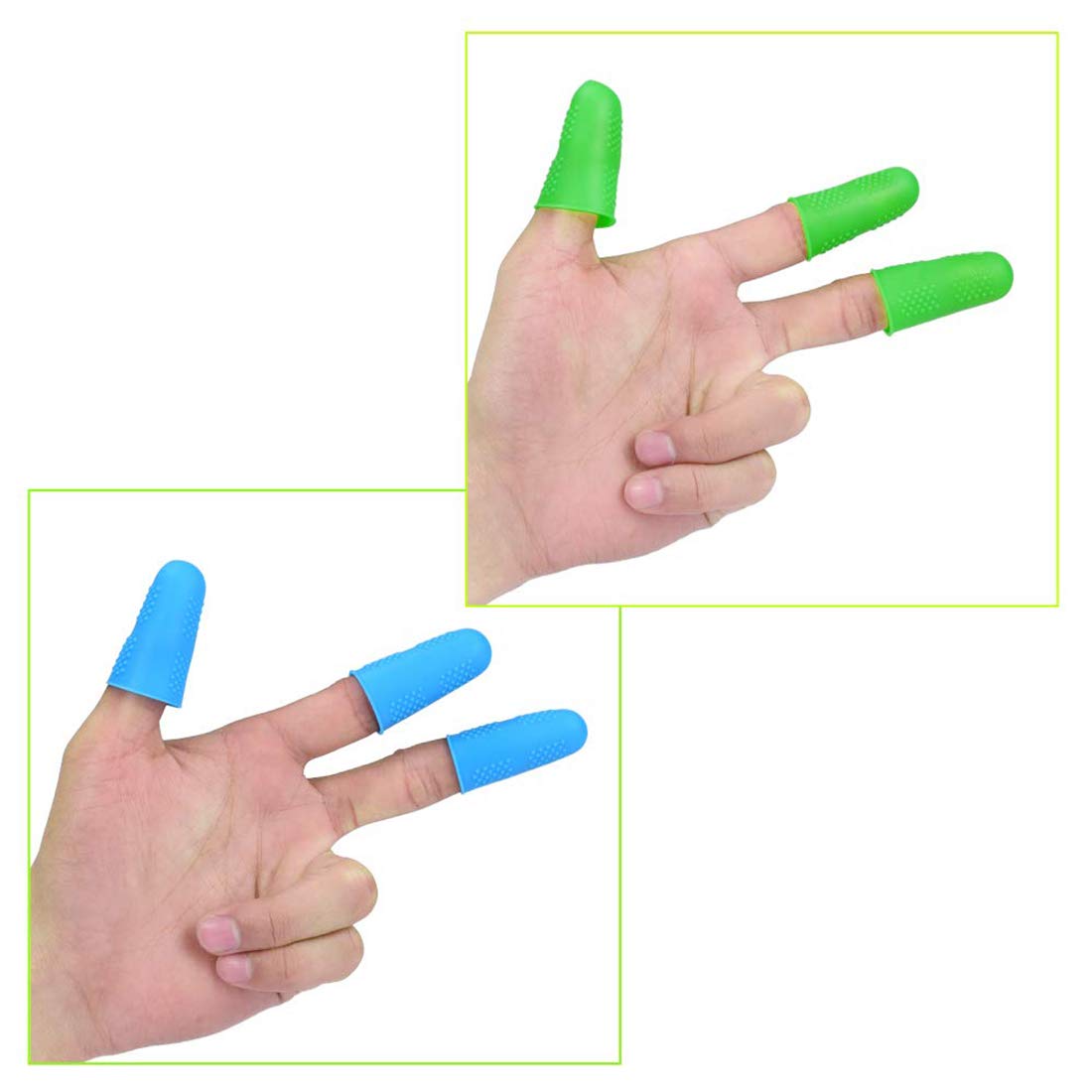 12 Pieces Silicone Hot Glue Gun Finger Caps, 4 Colors Finger Guard Protectors or Hot Glue Wax Rosin Resin Honey Adhesives Scrapbooking Sewing in 3 Sizes-Red/Blue/Yellow/Green