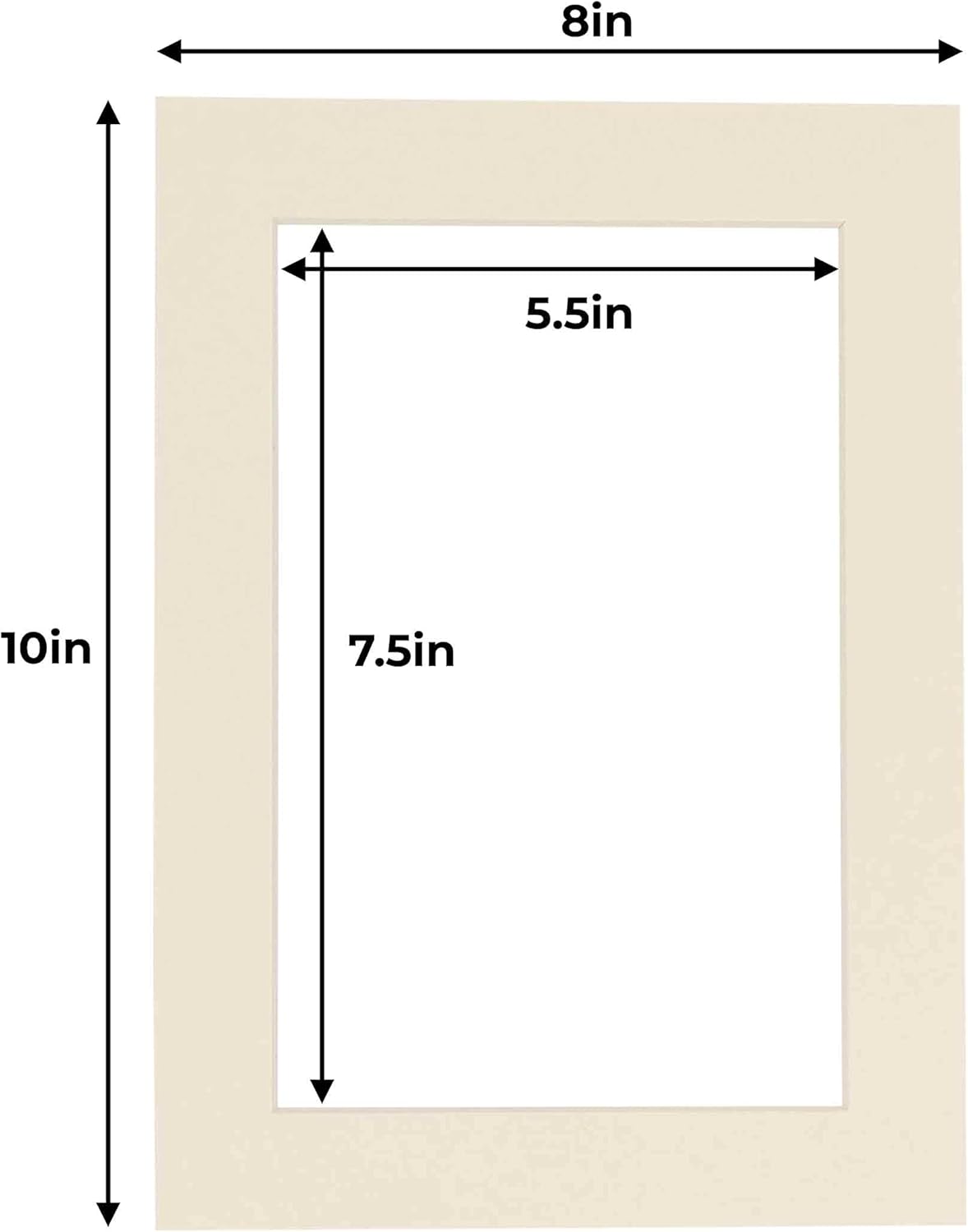 6x8 Mat for 8x10 Frame - Precut Mat Board Acid-Free Show Kit with Backing Board, and Clear Bags Textured Cream 6x8 Photo Matte Made to Fit a 8x10 Picture Frame Matboard for Framing, Pack of 10 Mats