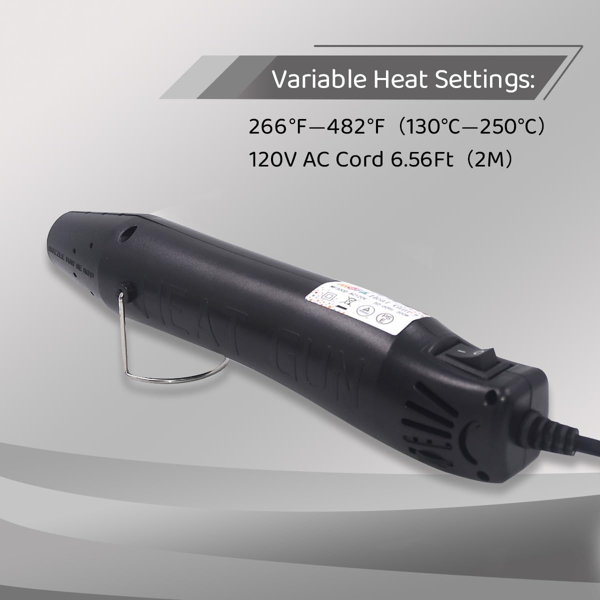 mofa Resin Heat gun,6.6ft Cable 300W Hot Air Gun for Crafting,Acrylic Paint Dryer Multi-Purpose Electric Heating Nozzle (Black Temp Regulation)