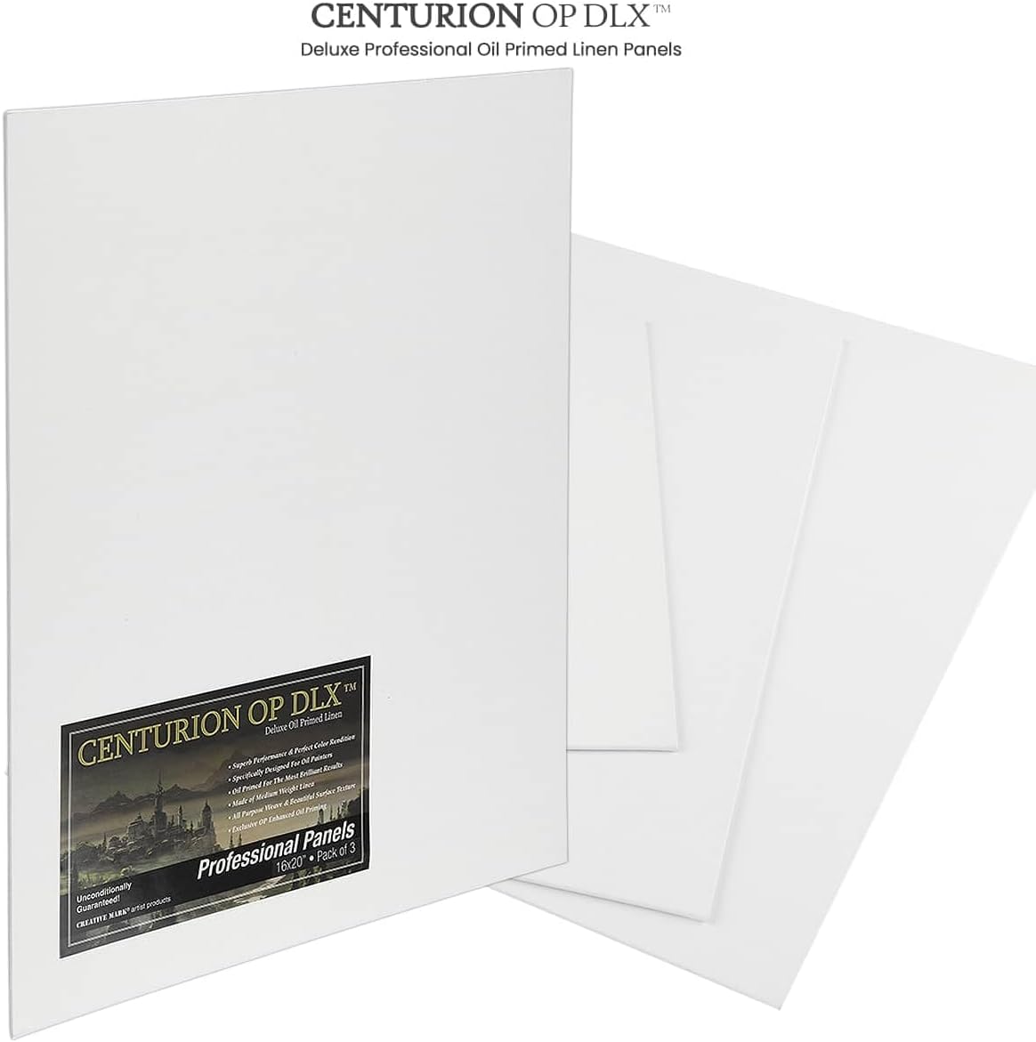 Centurion Deluxe Professional Oil Primed Linen Canvas Panels - 12x12-3 Pack of Linen Canvases for Painting, Artwork and More