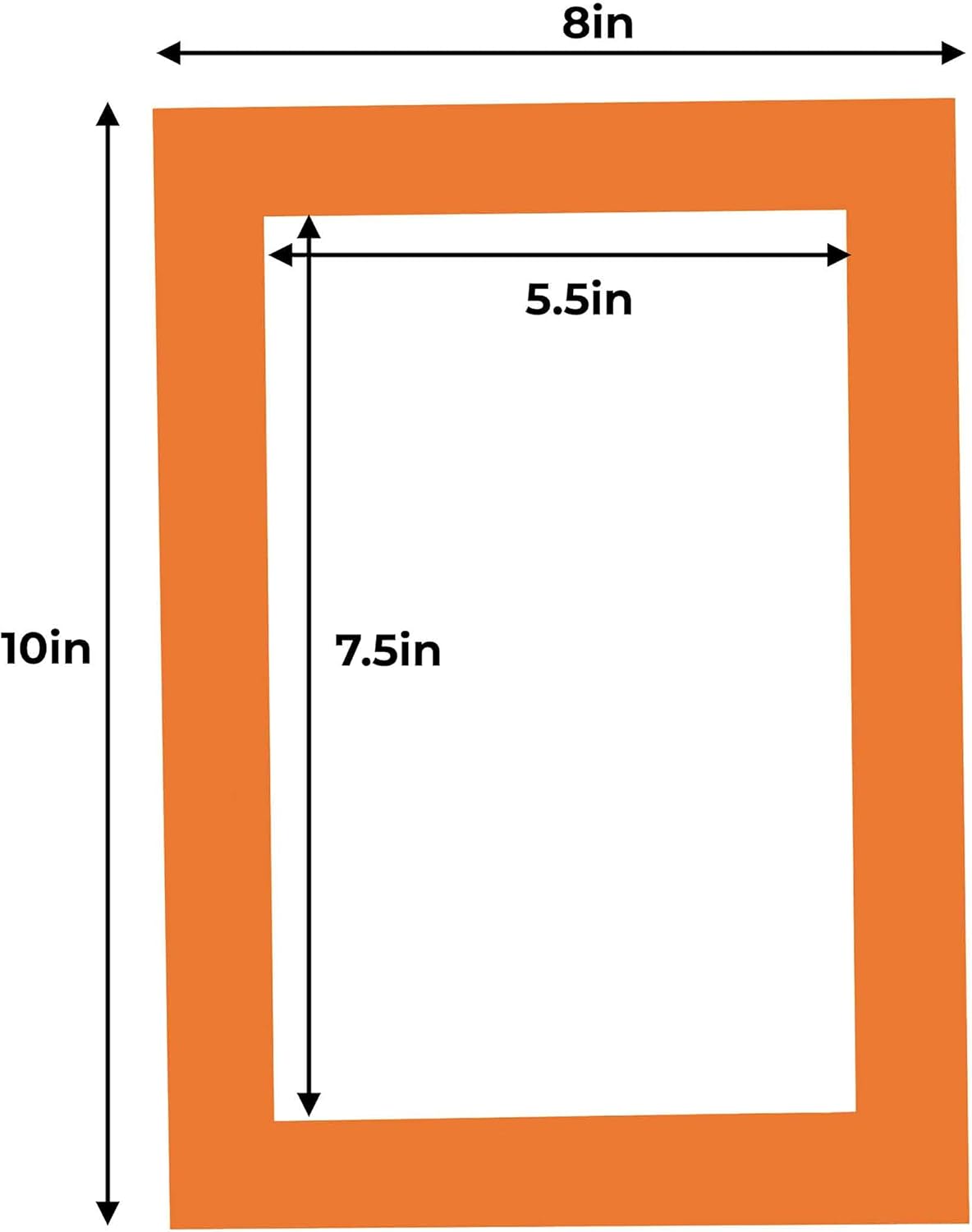 8x10 Mat for 6x8 Photo - Precut Orange Picture Matboard for Frames Measuring 8 x 10 Inches - Bevel Cut Matte to Display Art Measuring 6 x 8 Inches - Acid Free ONE MAT