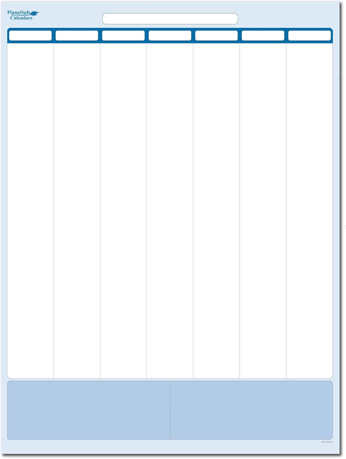 Sky Blue 7-Column Task, Goals & Objective Wall Vertical Organizer 56" x 36". Complete with Marker