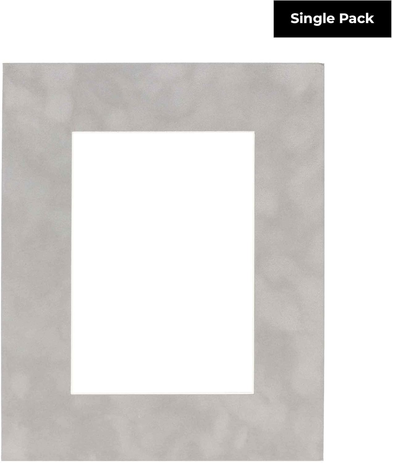 Poster Palooza 8x10 Mat Bevel Cut for 6x8 Photos - Acid Free Light Grey Suede Precut Matboard - for Pictures, Photos, Framing - 4-ply Thickness