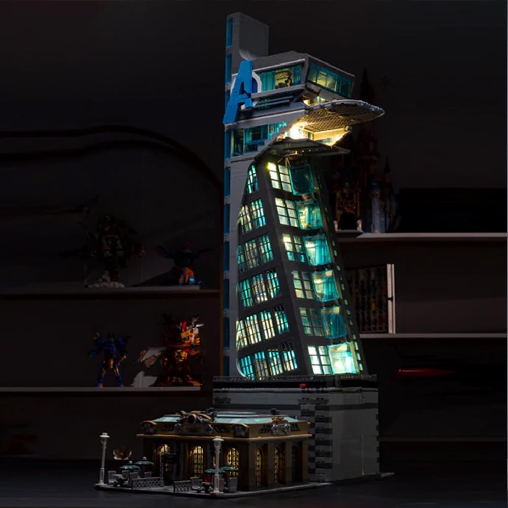 LED Light Kit for Compatible with Hero Tower Building Blocks Model,Movie Themed Scenes Building Sets,Ideas Present for Adult and Film Fans 5883 Pcs