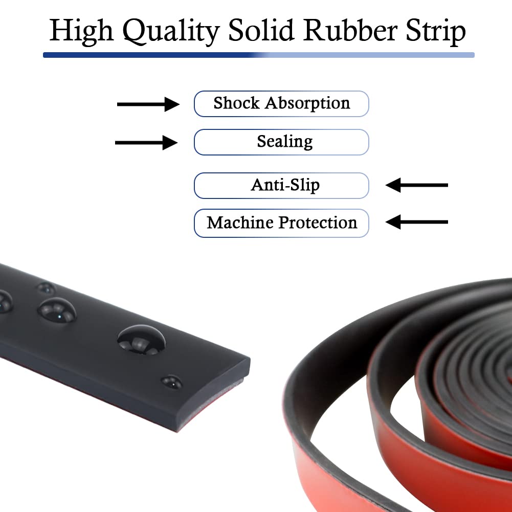 Neoprene Rubber Strips Self Adhesive Solid Rubber Sheets, Rolls & Strips for DIY Gaskets Crafts Pads Seals Warehouse Flooring Neoprene Sheet with Adhesive Backing (1" Wide x 1/5" Thick x 20' Long)