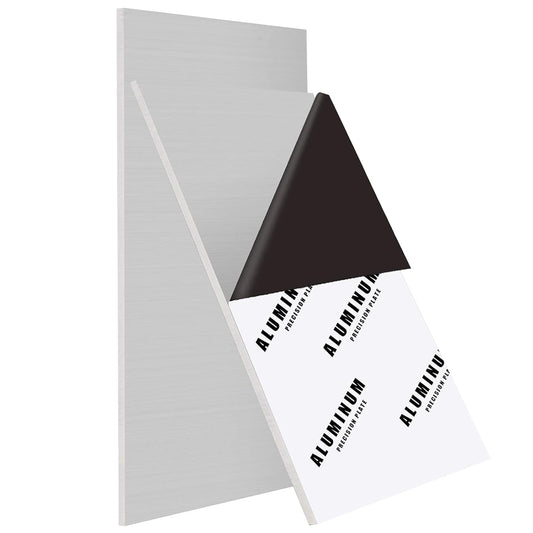 2Pack Aluminum Sheet & Plates 6 x 12 x 1/8 Inch, 6061 Heavy Duty Aluminum Sheets with Protective Film, 3MM Thick Flat Plain Panel Sheet for Crafting Structural Framing Base Plate