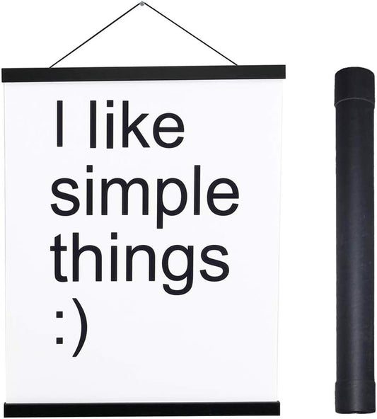 Artmag Magnetic Poster Hanger Frame, 9x24 9x12 9x11 Light Wood Wooden Magnet Canvas Artwork Print Poster Hangers Frames Hanging Kit (Black, 9")