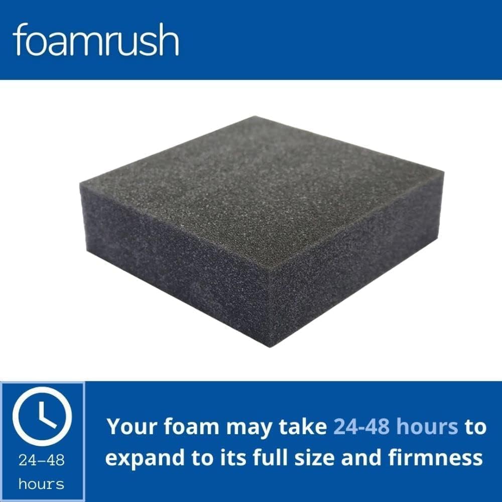 FoamRush 10" x 24" x 24" Charcoal High Density Upholstery Foam Cushion (Upholstery Sheet, Foam Padding, Seat Replacement, Chair Cushion Replacement, Square Foam, Wheelchair Seat Cushion) Made in USA