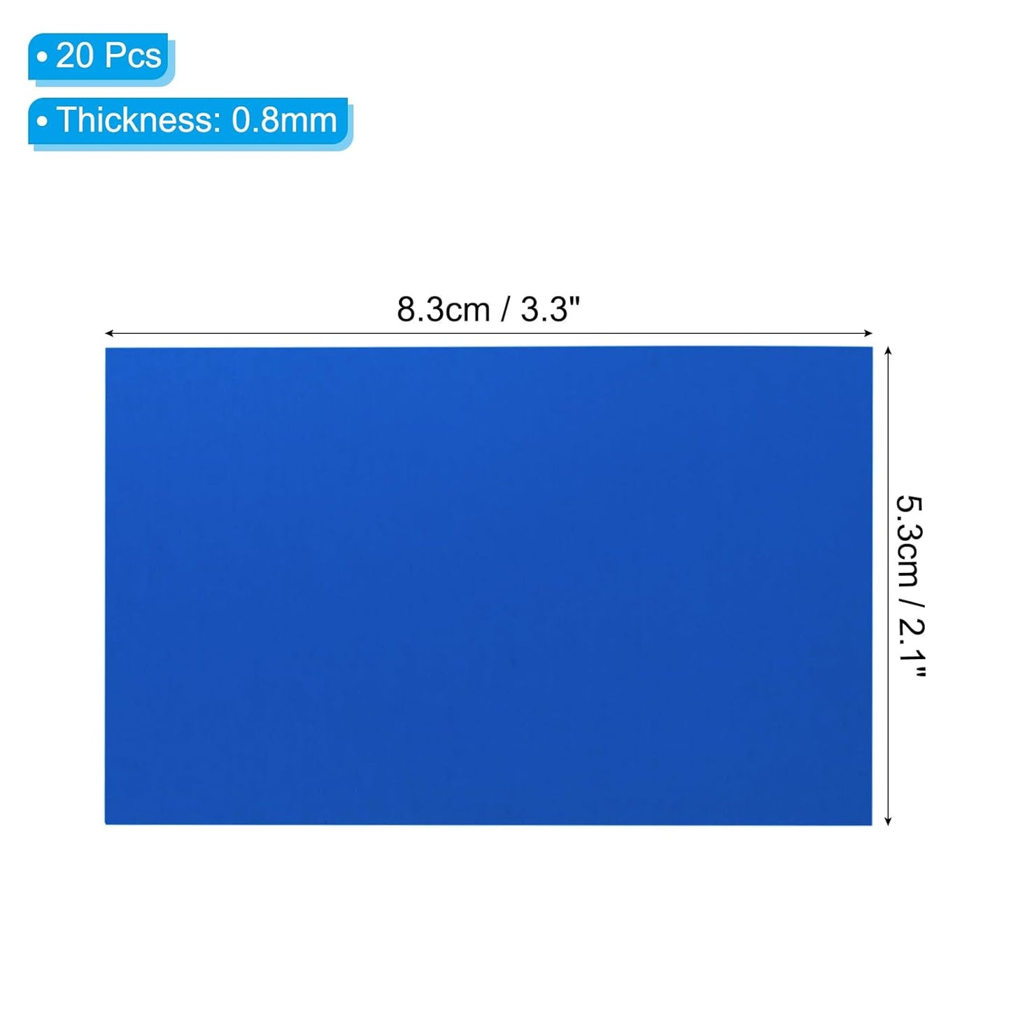 PATIKIL 2.1x3.3 Inch Anodized Aluminum Sheet Metal, 20Pcs Laser Plates Engraving Blanks 0.5MM Thin Rectangle for Crafting DIY House Laser Engraving, Blue