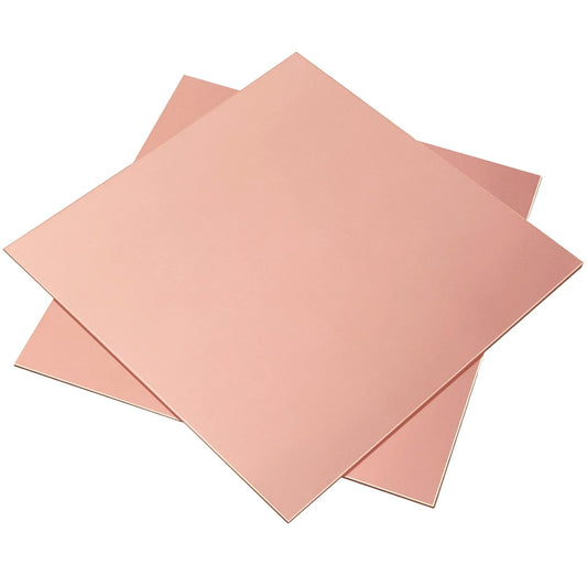 2 Pieces 99.9% Pure Copper Sheet, 8" x 10", 24 Gauge(0.5mm) Thickness, Film Attached Copper Plate, Great for Jewelry, Crafts, modelers