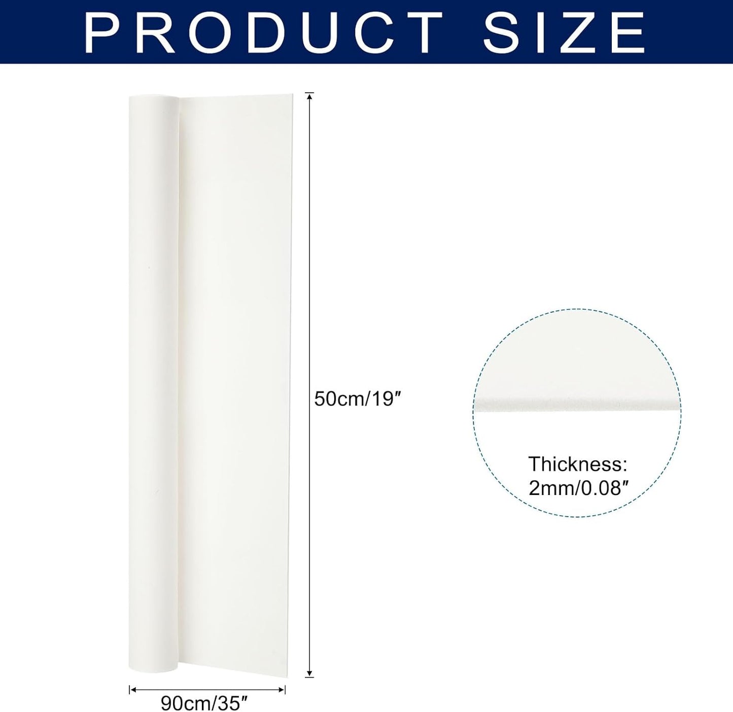 MECCANIXITY Foam Sheets Crafts 35x19 Inch 2mm EVA Craft Foam Paper Foam Sheets for Crafts Projects DIY Cosplay Modeling, White
