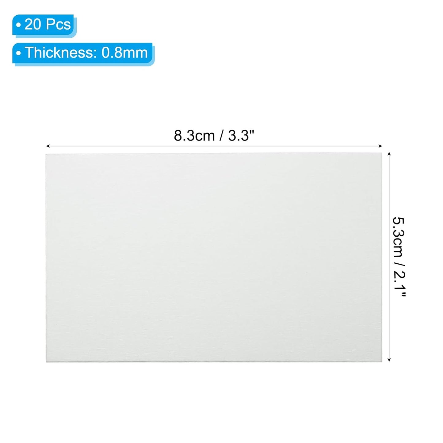 PATIKIL 2.1x3.3 Inch Anodized Aluminum Sheet Metal, 20Pcs Laser Plates Engraving Blanks 0.5MM Thin Rectangle for Crafting DIY House Laser Engraving, Silver