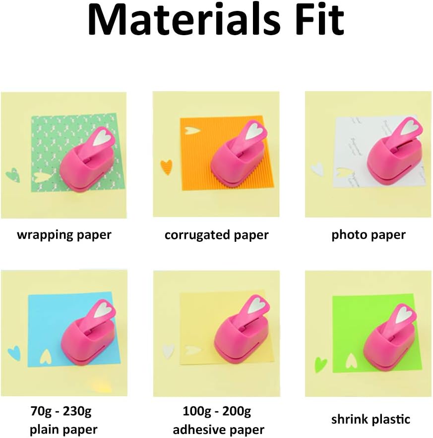 Craft Lever Punch DIY Handmade Craft Punch Paper Punch for Festival and Greeting Card Making Ten Shapes Choices (White 0.7X0.7inch square-1inch Circle-0.75inch Triangle)