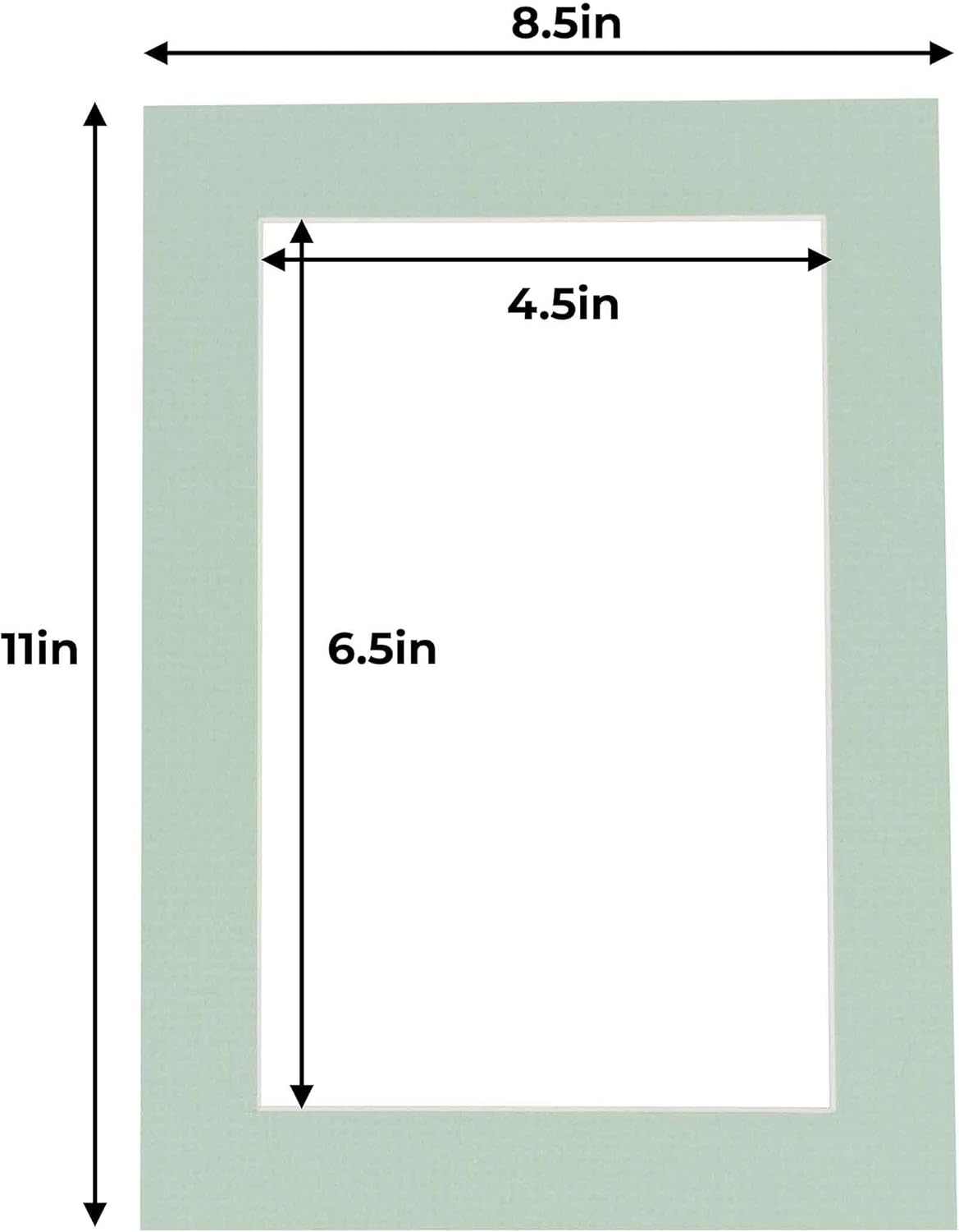 5x7 Mat for 8.5x11 Frame - Precut Mat Board Acid-Free Honeydew Green 5x7 Photo Matte For a 8.5x11 Picture Frame, Premium Matboard for Family Photos, Show Kits, Art, Picture Framing, Pack of 1 Mat