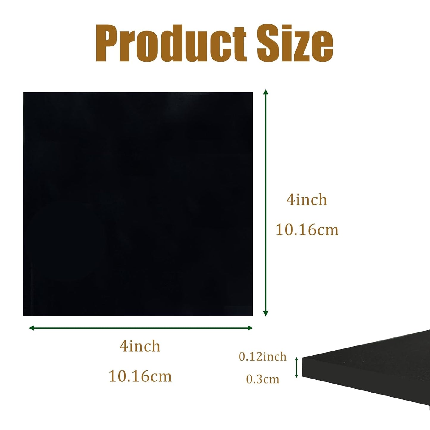4 Pieces Neoprene Rubber Pads with Adhesive Backing 1/8 in Thick x 4 in x 4 in, Anti Vibration Pads, Rubber Block for Anti-Slip, Shock Absorption, Protection