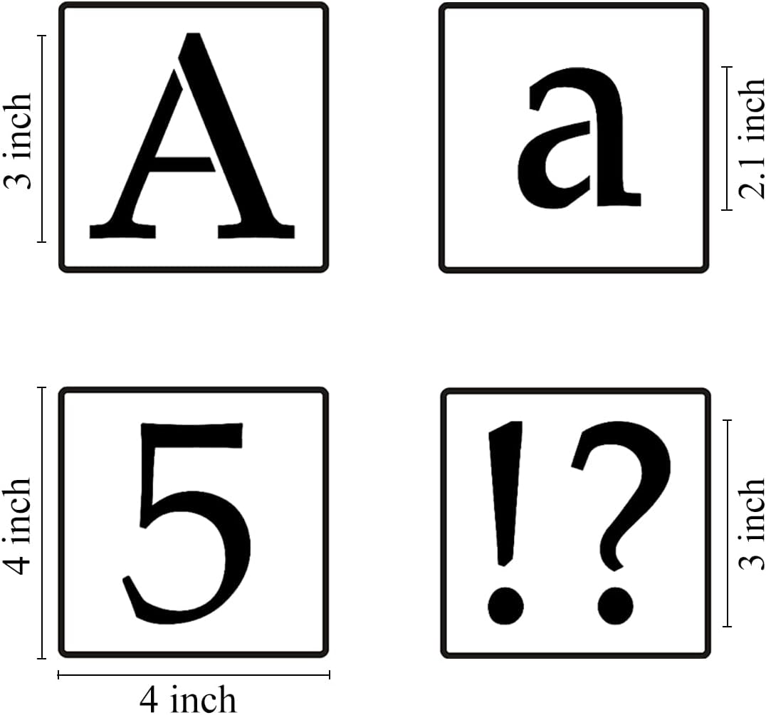 3 Inch Alphabet Letter Stencils for Painting - 70 Pack Letter and Number Stencil Templates with Signs for Painting on Wood, Reusable Letters and Numbers Stencils for Chalkboard Wood Signs & Wall Art