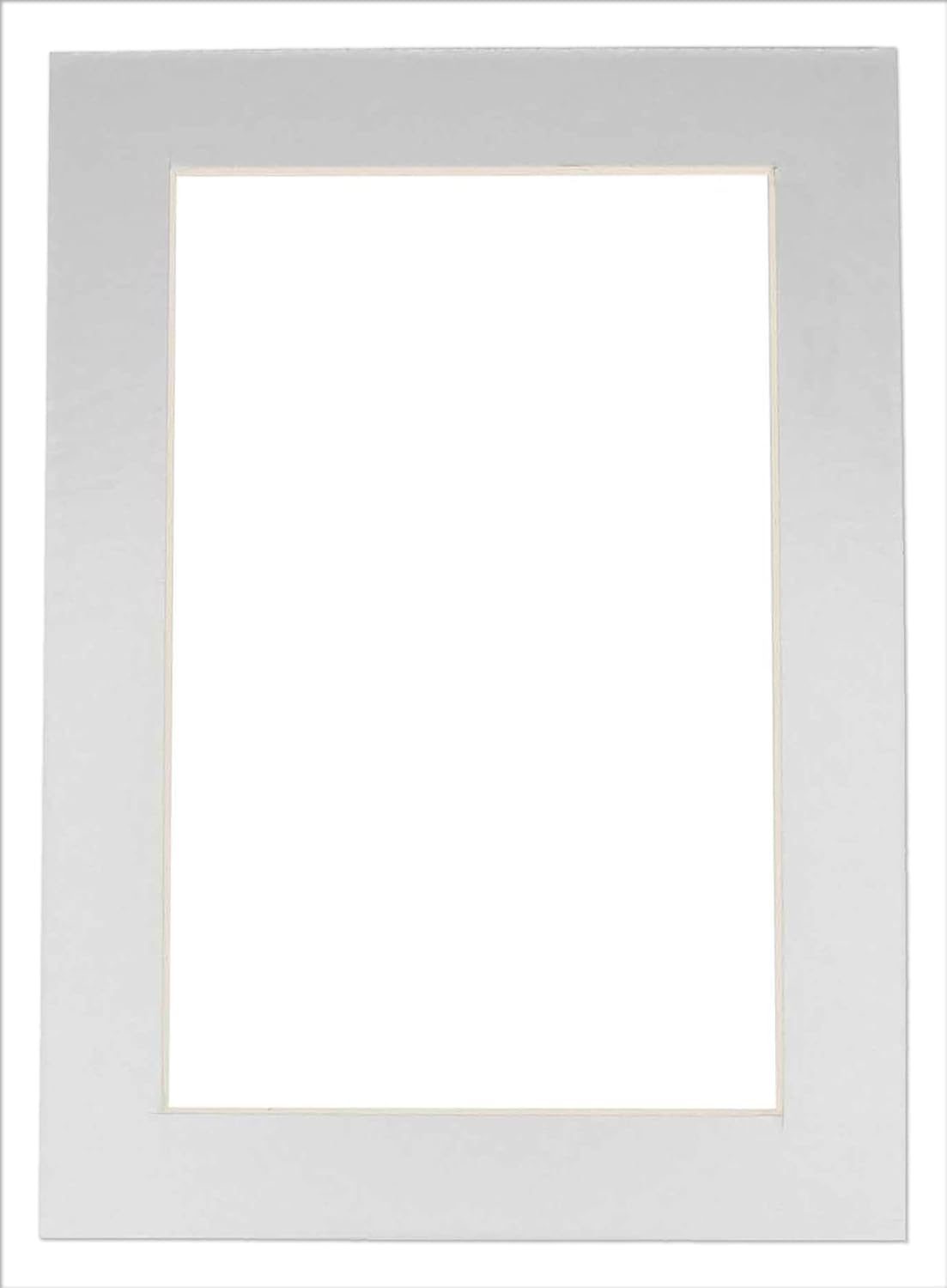 Pack of Ten Acid Free 8x10 Mats Bevel Cut for 5x8 Photos - Metallic Silver Precut Matboards With Backing Boards and Self Seal Photo Mat Bags For Pictures, Photos, Framing - 4-ply Thickness