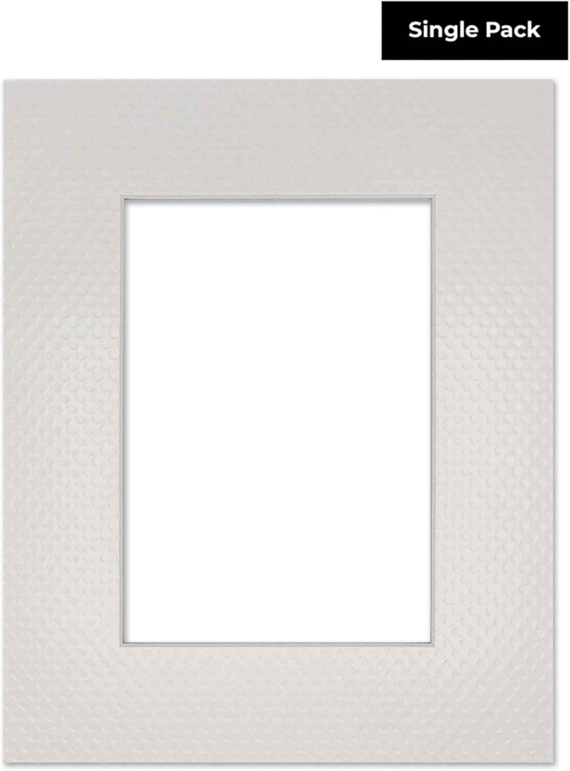 8.5x11 Mat Bevel Cut for 7x9 Photos - Acid Free Golf Ball Texture Precut Matboard With Backing Board and Crystal Clear, Self Seal Photo Mat Bag - For Pictures, Photos, Framing - 4-ply Thickness
