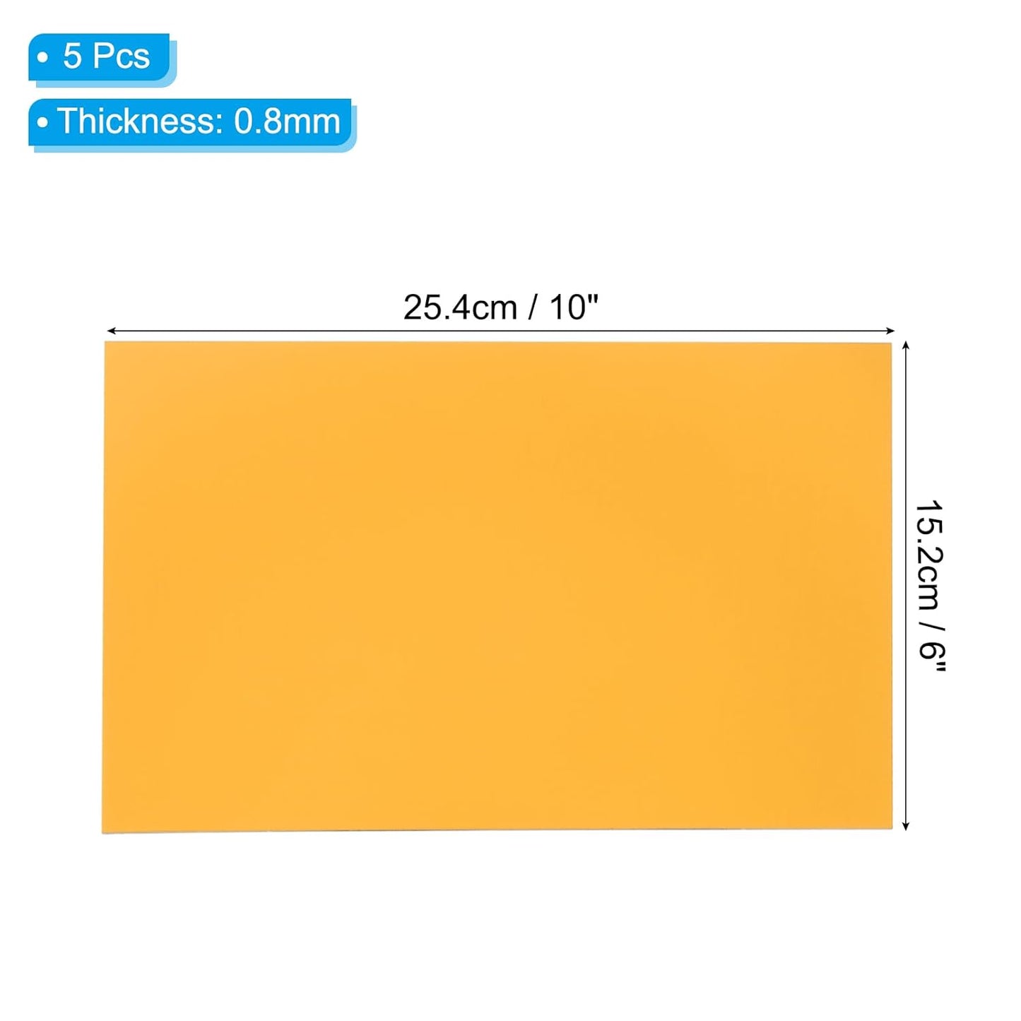PATIKIL 6x10 Inch Anodized Aluminum Sheet Metal, 5Pcs Laser Plates Engraving Blanks 0.5MM Thin Rectangle for Crafting DIY House Laser Engraving, Yellow