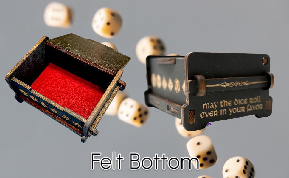 Dice Box - BLACK - 6x4x3 Also holds jewelry and great for desks and desk top items (The White Dragon)