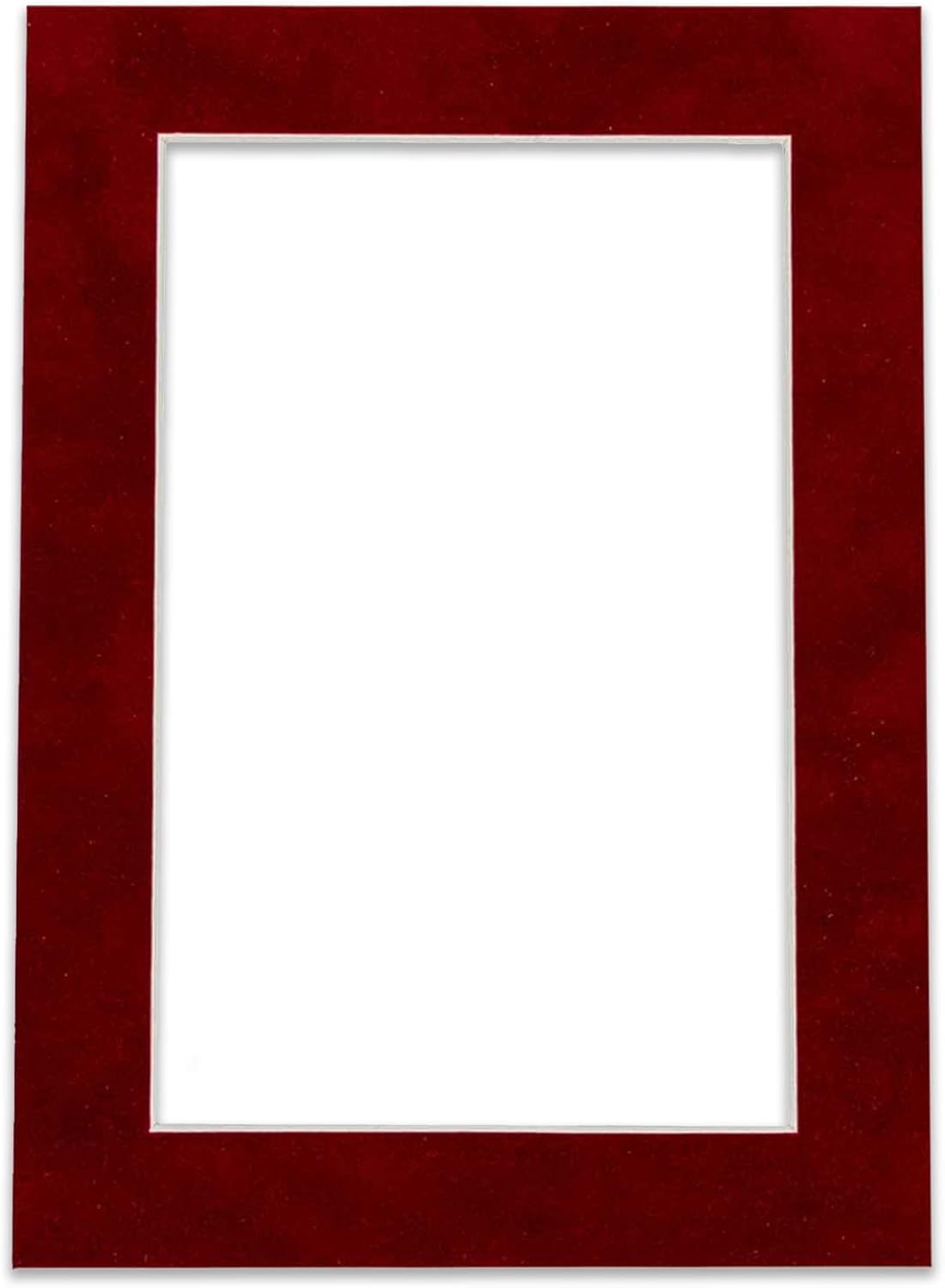 Pack of 25 Acid Free 8x10 Mats Bevel Cut for 6x8 Photos - Bright Red Suede Precut Matboards For Pictures, Photos, Framing - 4-ply Thickness