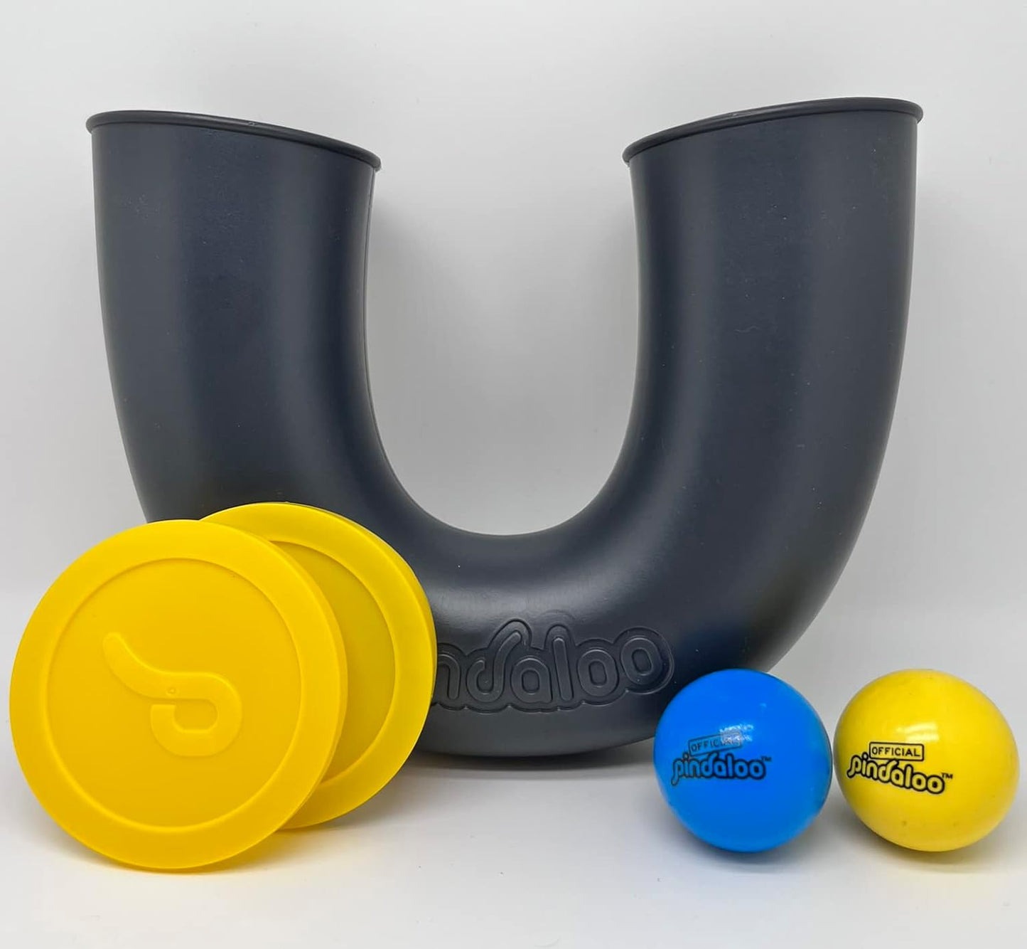 Original pindaloo Skill Game with 2 Balls- Gifts for Kids and Adults Indoor & Outdoor Games, Ball Toys for Boys, Girls, & Teens - Gift Ideas, Fun Stuff, Develops Motor & Juggling Skills (Black Carbon)