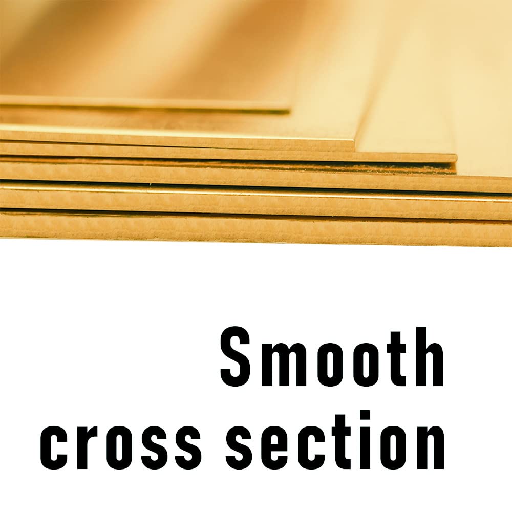 8 Gauge Brass Sheet，H62 Brass Plates Metal 0.118" Thickness x 5.9" Width x 5.9" Lenght, for Models, Crafts, Repairs, Electrical, 1Pcs
