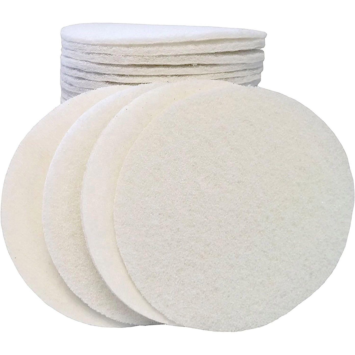 White Buffing Pad with Hook and Loop Back for Wood and Epoxy | Apply Hard Wax Oils and Stain