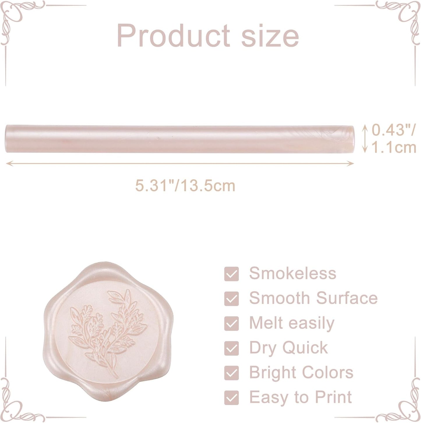 Yoption 15 Pieces Champagne Glue Gun Sealing Wax Sticks for Wax Seal Stamp, Great for Wedding Invitations, Envelopes, Cards, Christmas Gift Ideas, Wine Packages