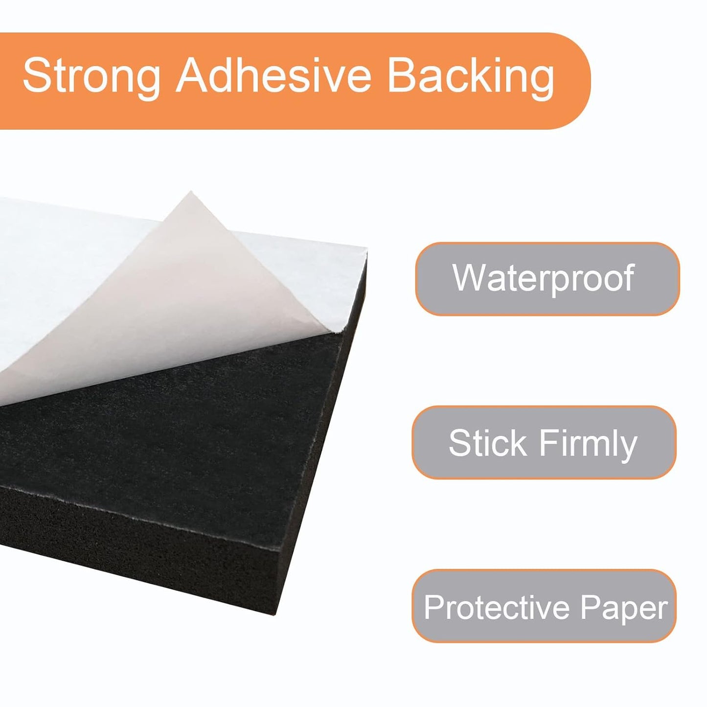 8 Pcs Black Adhesive Foam Padding, Closed Cell Foam Sheet 1/2" Thick 4 Inch X 4 Inch, Neoprene Rubber Pad Self Stick Anti-Slip Adhesive Anti Vibration Pad (4inX 4inX 1/2in, 8)