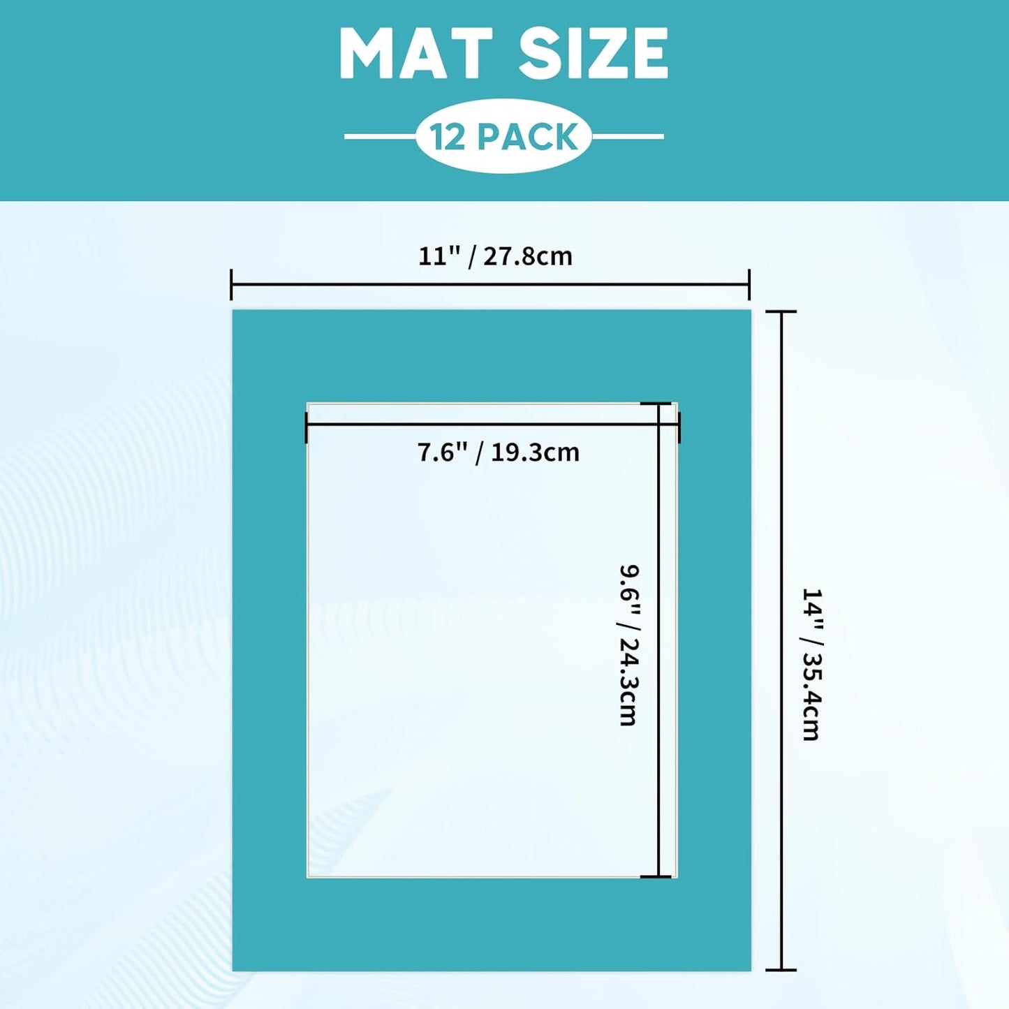 ZBEIVAN 12 Packs Mixed Colors 11x14 Picture Frame Mats for 8x10 Photos, Artworks and Prints, White Core Bevel Cut Frame Mattes