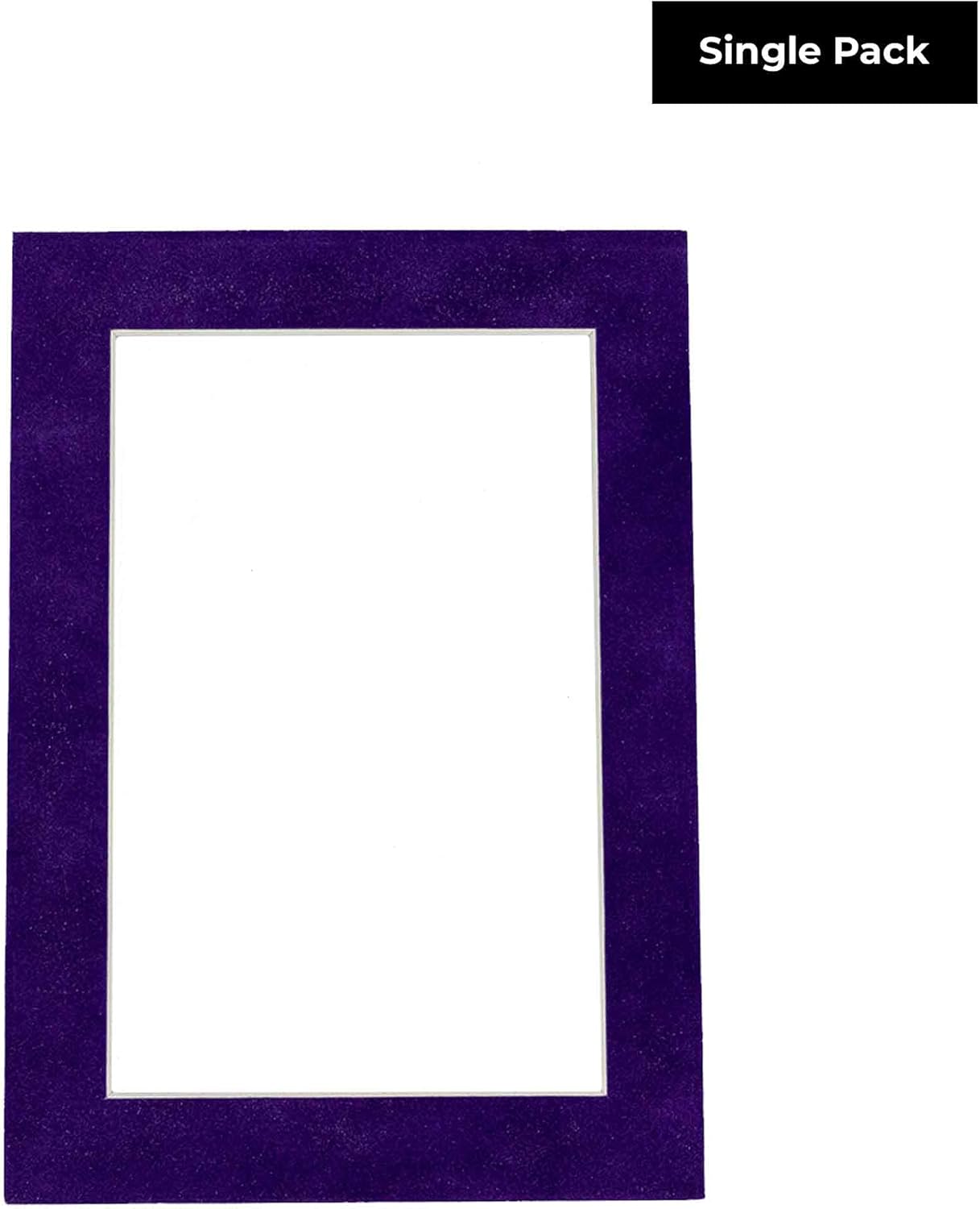 8x10 Mat Bevel Cut for 5x8 Photos - Acid Free Purple Crocus Suede Precut Matboard - For Pictures, Photos, Framing - 4-ply Thickness