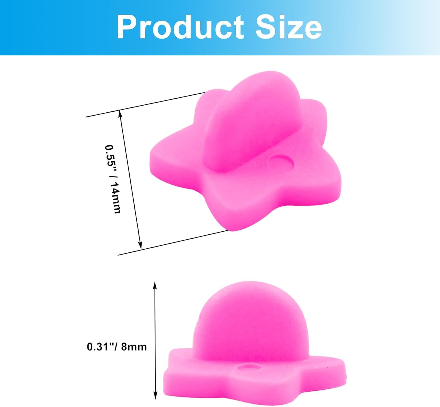 100 Pack Star Shape Rubber Pin Backs, Lapel Pin Backing Locking Pin Keepers, Brooch Holder for Uniform Badge Hat Tie（Pink）