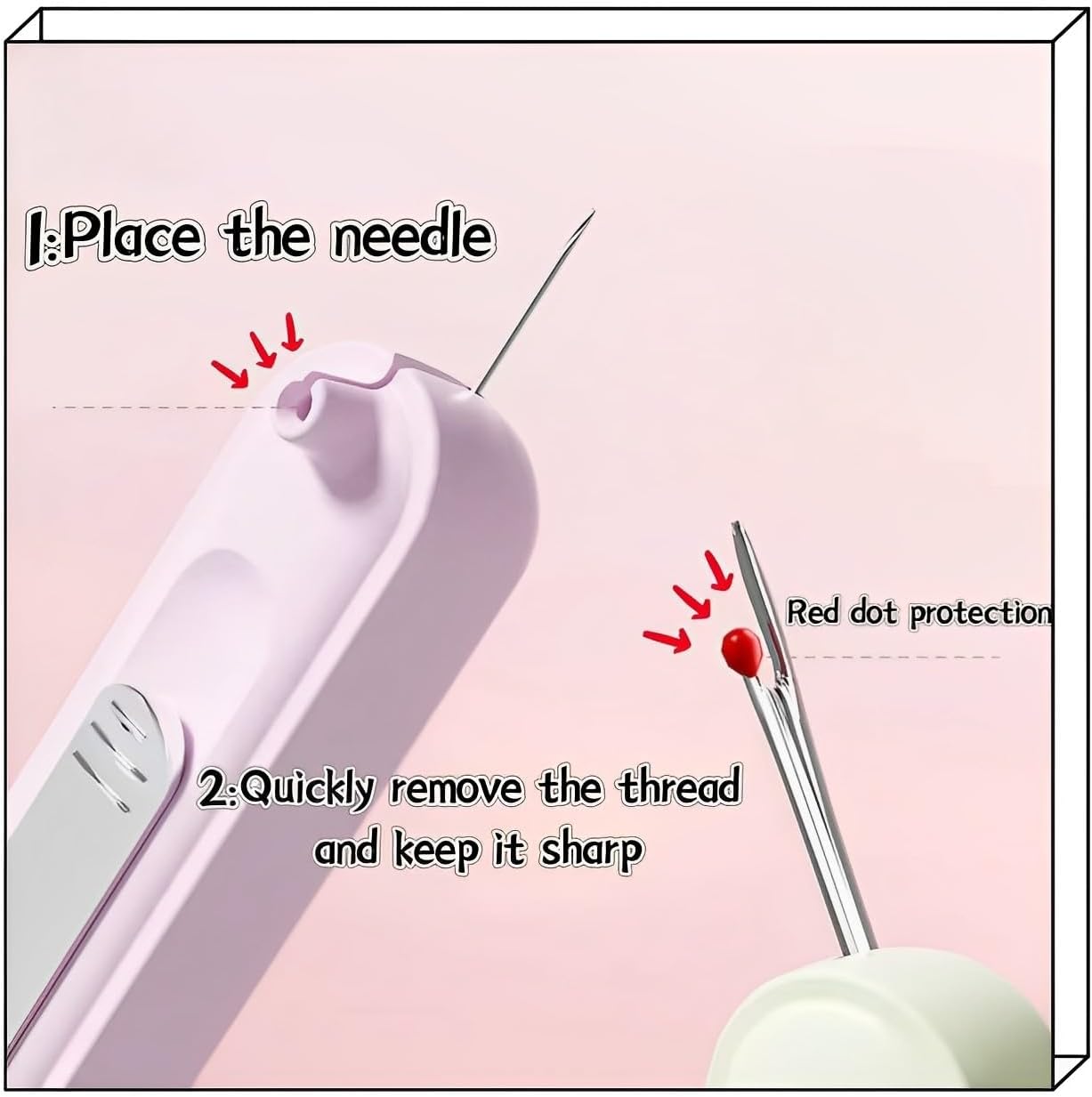 Upgraded 2 in 1 Automatic Needle Threaders Seam Ripper,Quilting Supplies Sewing Kit,Quick Sewing Machine Loop Needle Threaders (2PCS-Yellow,Purple)