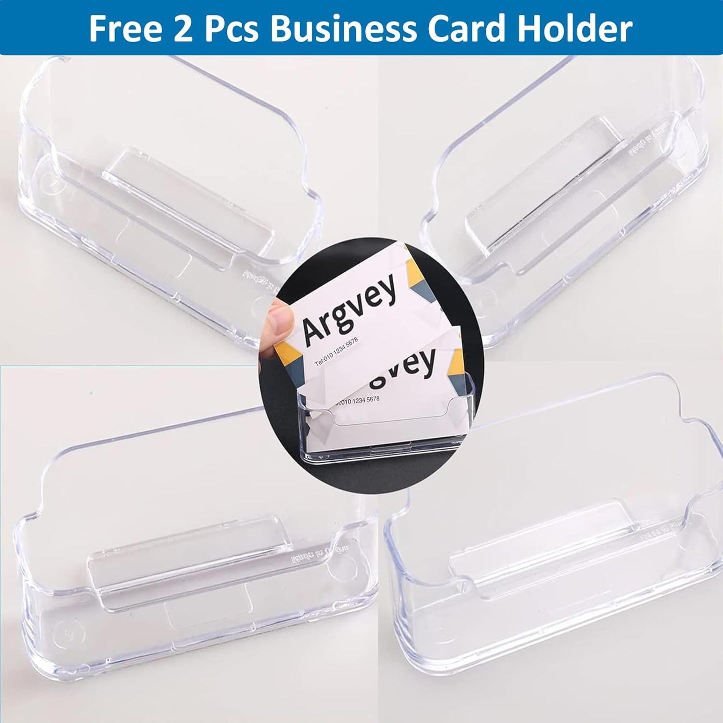 4Pcs Acrylic Brochure Holder, Plastic Trifold 4 Inches Wide Pamphlet Holder Wall Mount/Countertop Organizer for Display Flyer, Booklet, Document, Literature