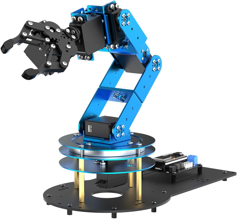Robotic Arm Kit 6DOF Programming Robot Arm with 6 Servos, Handle, Mechanical Claw, etc, PC Software APP Control with Tutorial for Arduino STEM Education & Engineering Science Kits, LeArm Open Source