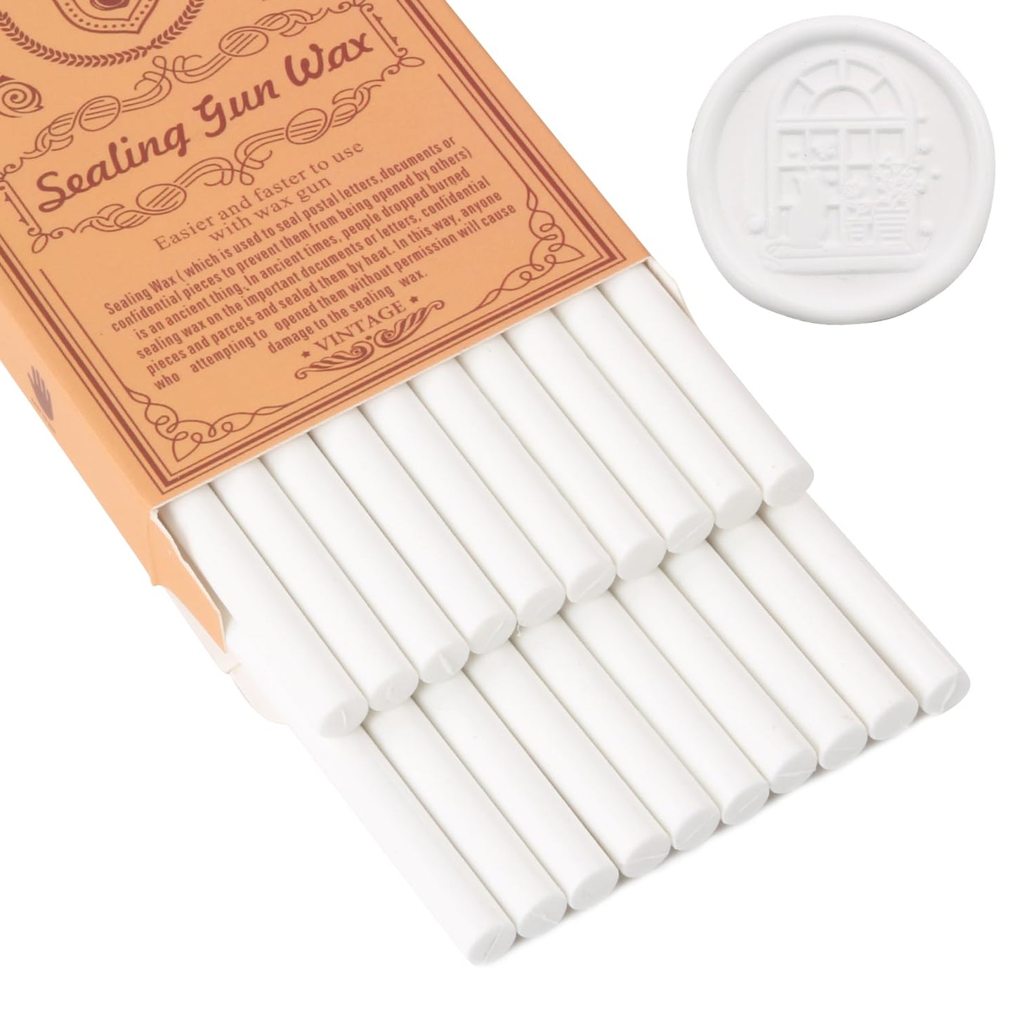 White Sealing Wax Sticks, WASOHLING 20Pcs Glue Gun Wax Seal Sticks for Wax Seal Stamp, White Wax Seals for Christmas Wedding Invitation Envelope Letter Seals, Craft Adhesive (Mini Size)
