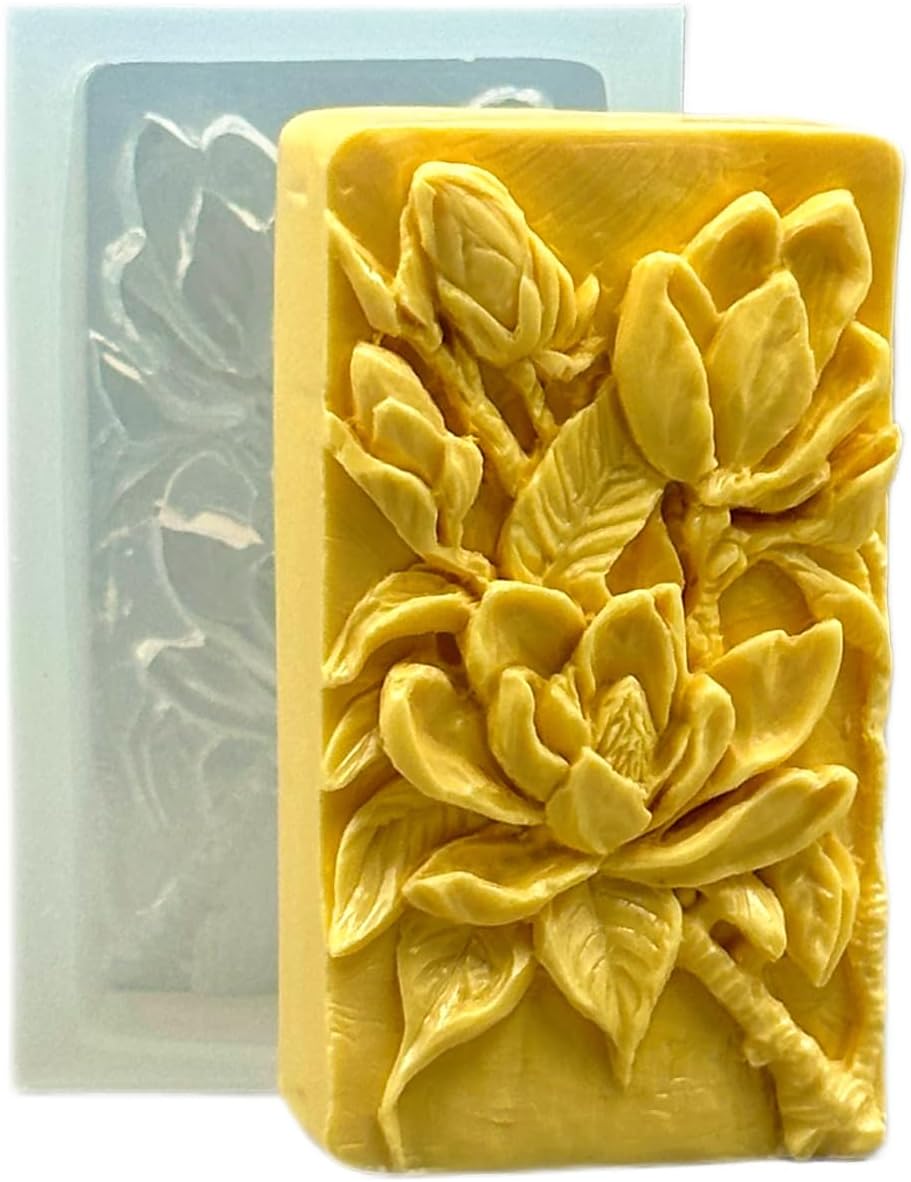 Magnolia Silicone Mold for SOAP Making, Candle, Resin and Other Crafts Flower