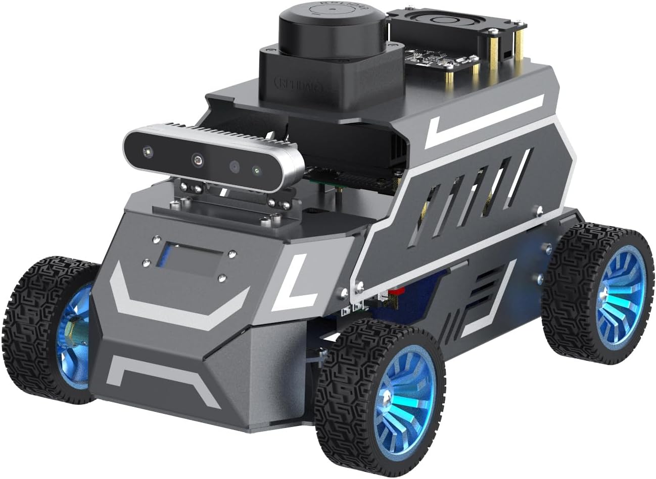 Yahboom ROS2 Robot Car Ackerman Steering Chassis,AI Visual Recognition Embodied Intelligence AI for Jetson Nano B01 4GB,User Manual Included(Ultimate Ver Without Nano)