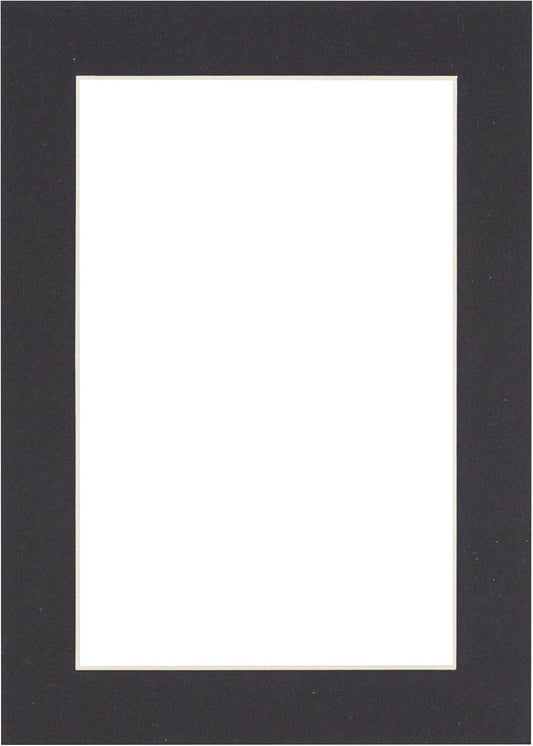 5x7 Mat for 8.5x11 Frame - Precut Mat Board Acid-Free Black 5x7 Photo Matte Made to Fit a 8.5x11 Picture Frame, Premium Matboard for Family Photos, Show Kits, Art, Picture Framing, Pack of 1 Mat