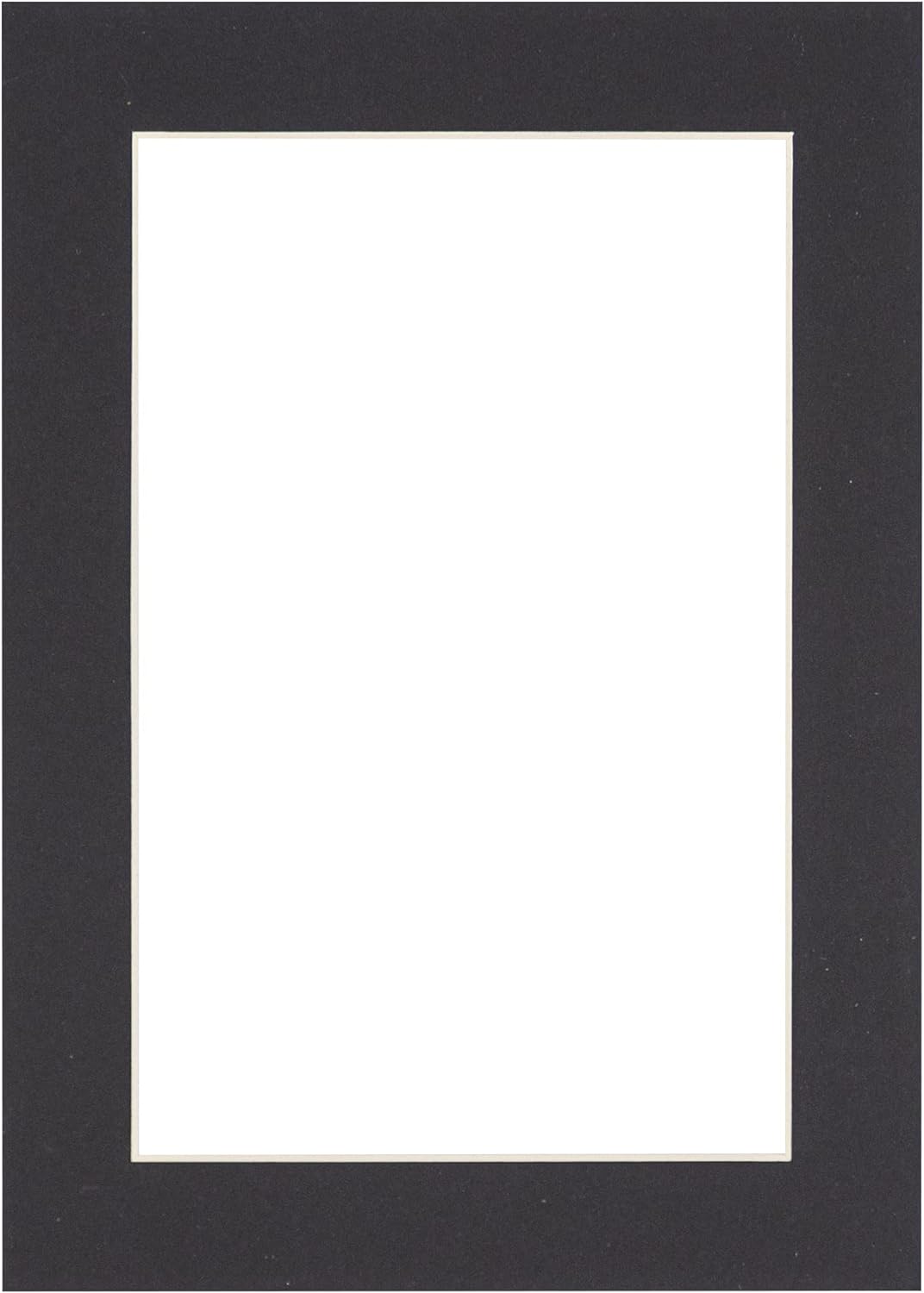 Poster Palooza 8x10 Mat Bevel Cut for 5.5x8.5 Photos - Acid Free Black Precut Matboard - For Pictures, Photos, Framing - 4-ply Thickness