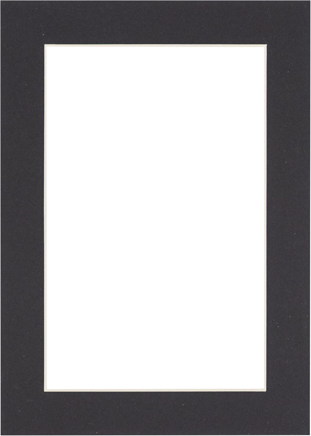 8x10 Mat Bevel Cut for 5.5x8.5 Photos - Acid Free Black Precut Matboard With Backing Board and Crystal Clear, Self Seal Photo Mat Bag - For Pictures, Photos, Framing - 4-ply Thickness