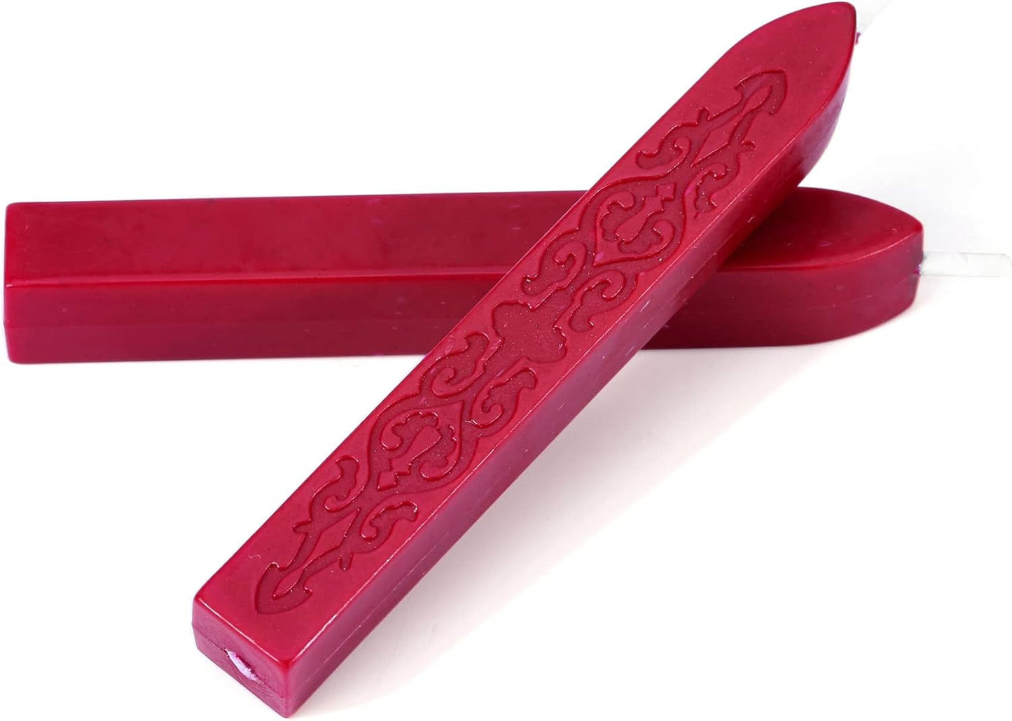 Yoption 12Pcs Red Sealing Wax Sticks with Wicks for Wax Seal Stamp, Wedding Invitations, Gift Packaging, Christmas