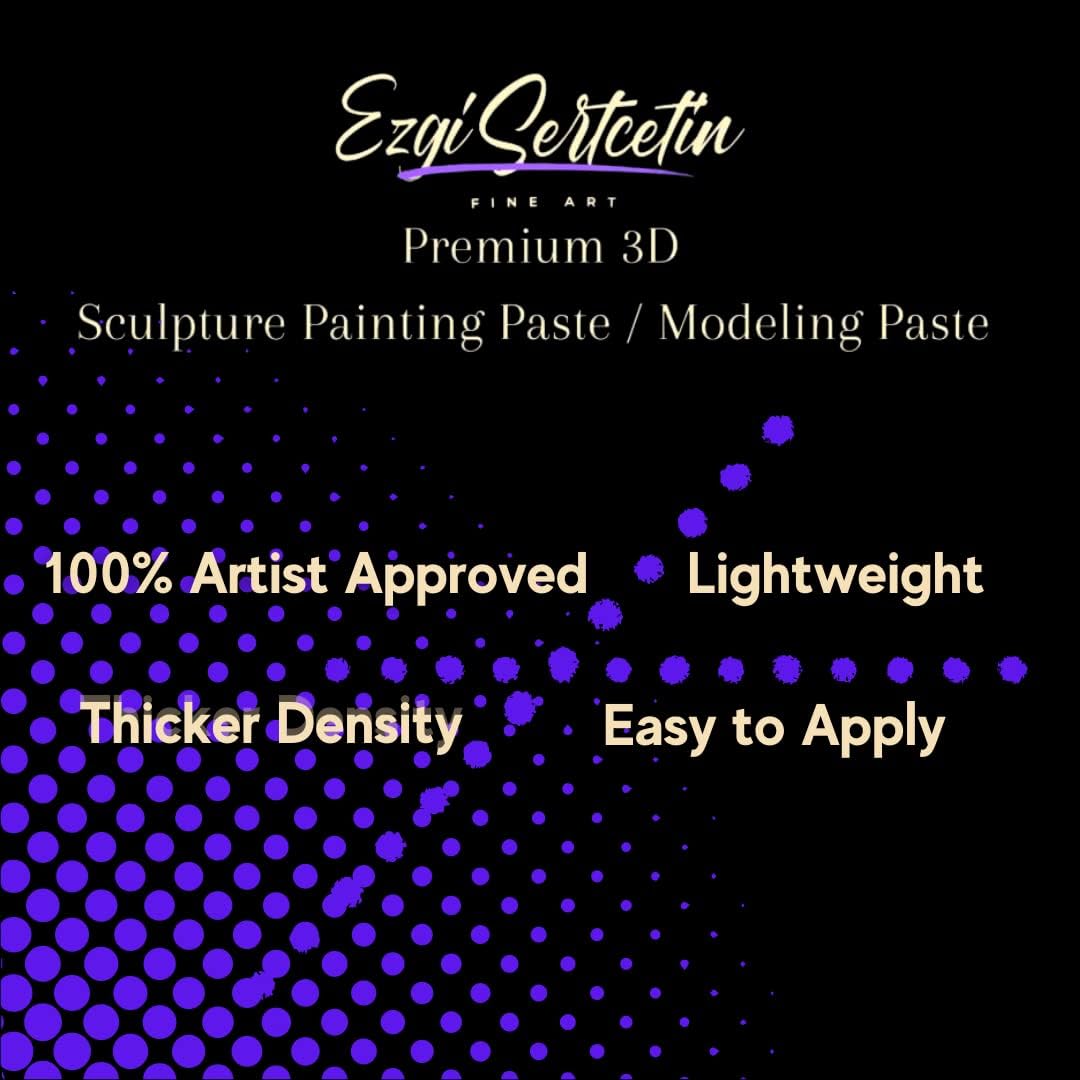 3D Sculpture Painting Paste|Texture Paste|Decorative Plaster|Ready to Use|Unique Colors|Ideal for Artwork|Stencil|Flowers|Texture|Art Relief| 6 oz (Metallic Pink)